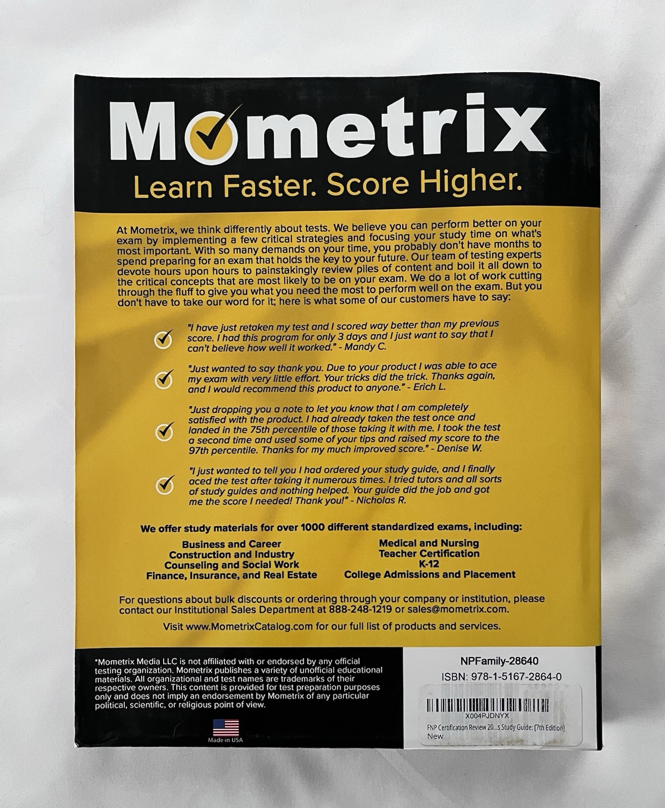 Mometrix FNP Certification Review Book 2025-2026 7th Edition Nurse Study Guide