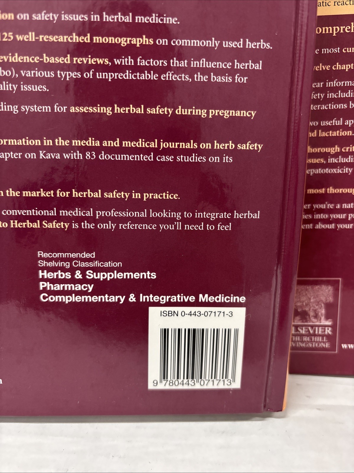 ESSENTIAL GUIDE TO HERBAL SAFETY MILLS, BONE SIGNED 2 AVAILABLE LIKE NEW