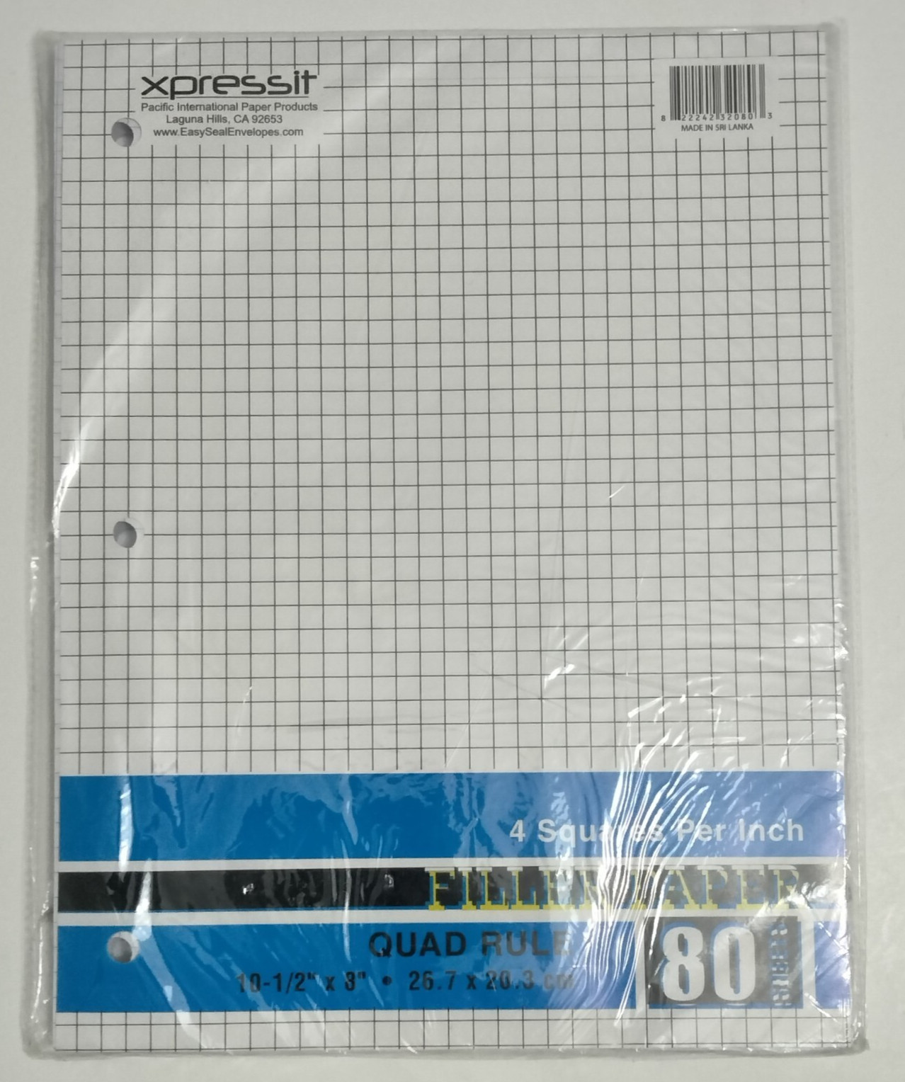 Quad Rule Loose Leaf Graph Paper 4 Squares/in Xpressit Pacific Intl Paper 80