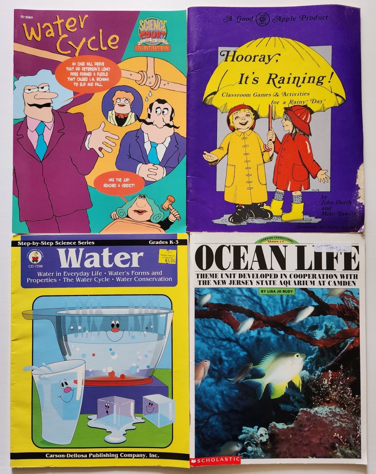 Teacher Reproducible Activity Books Lot Ocean Water Cycle Theme Unit Art Vintage