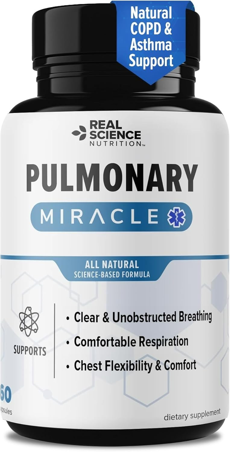 Natural COPD Support – 60 Non-GMO Capsules for Shortness of Breath Relief