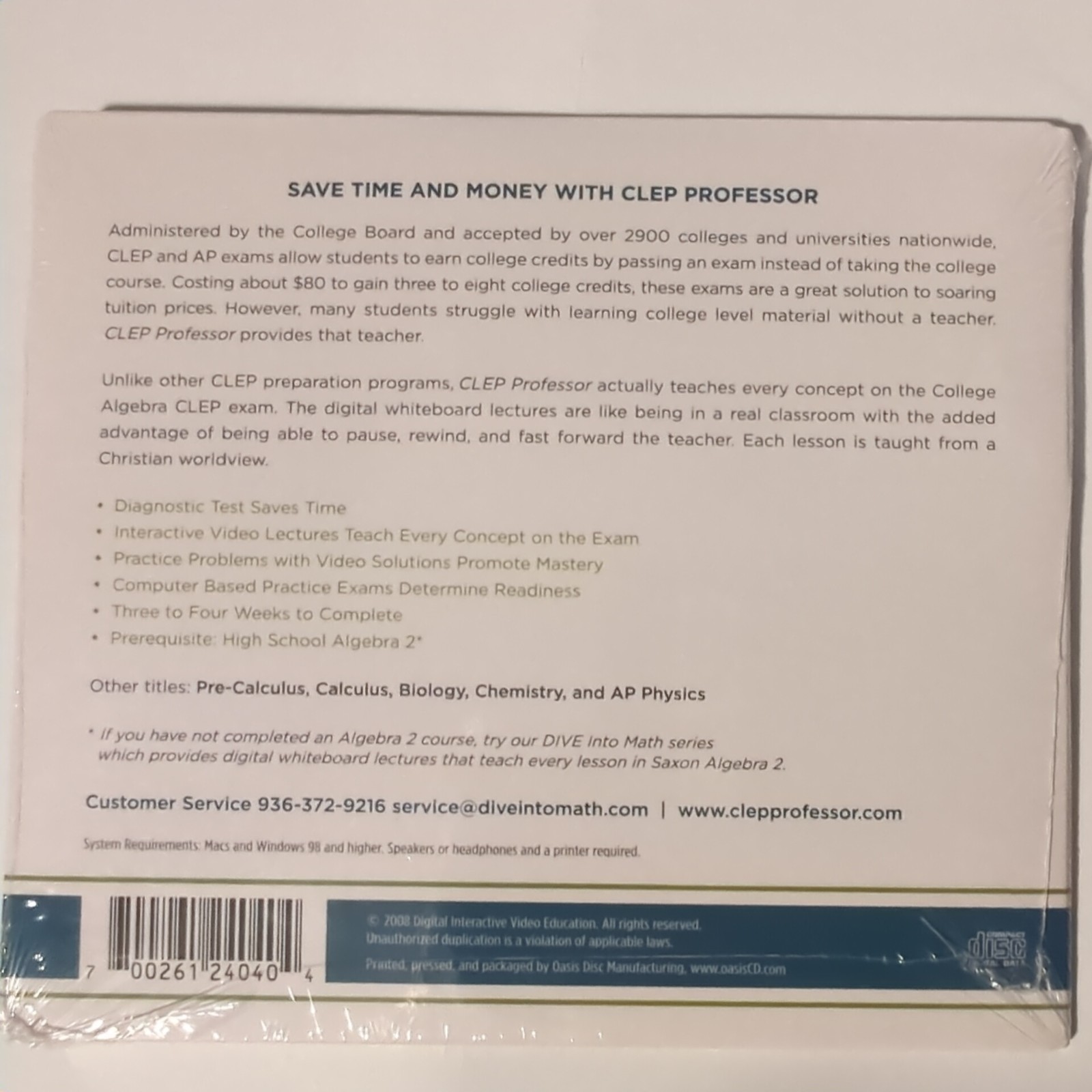SAT College Preparation Course, James Stobaugh + CLEP Professor College Algebra
