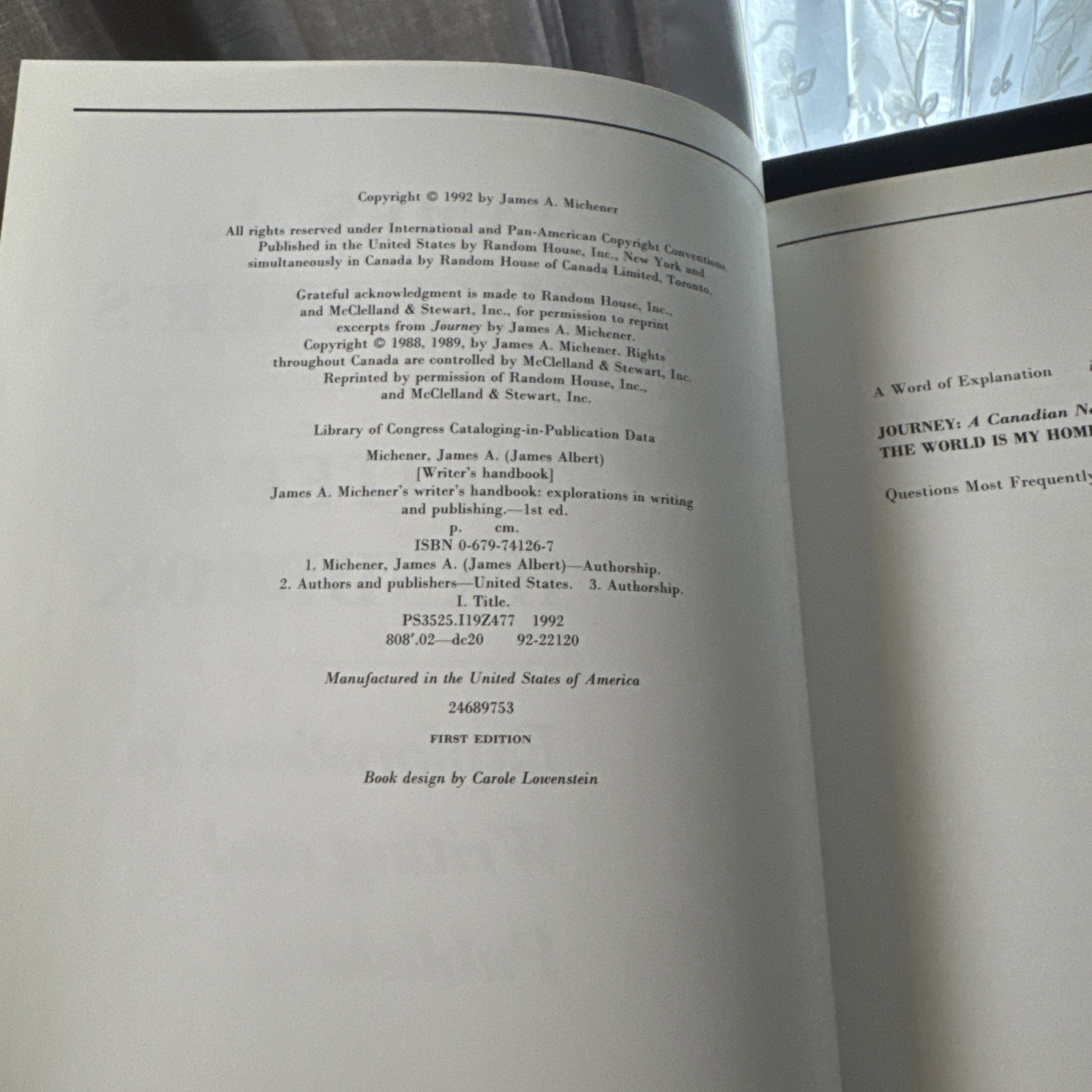James A. Michener’s Writer’s Handbook : Explorations in Writing and…