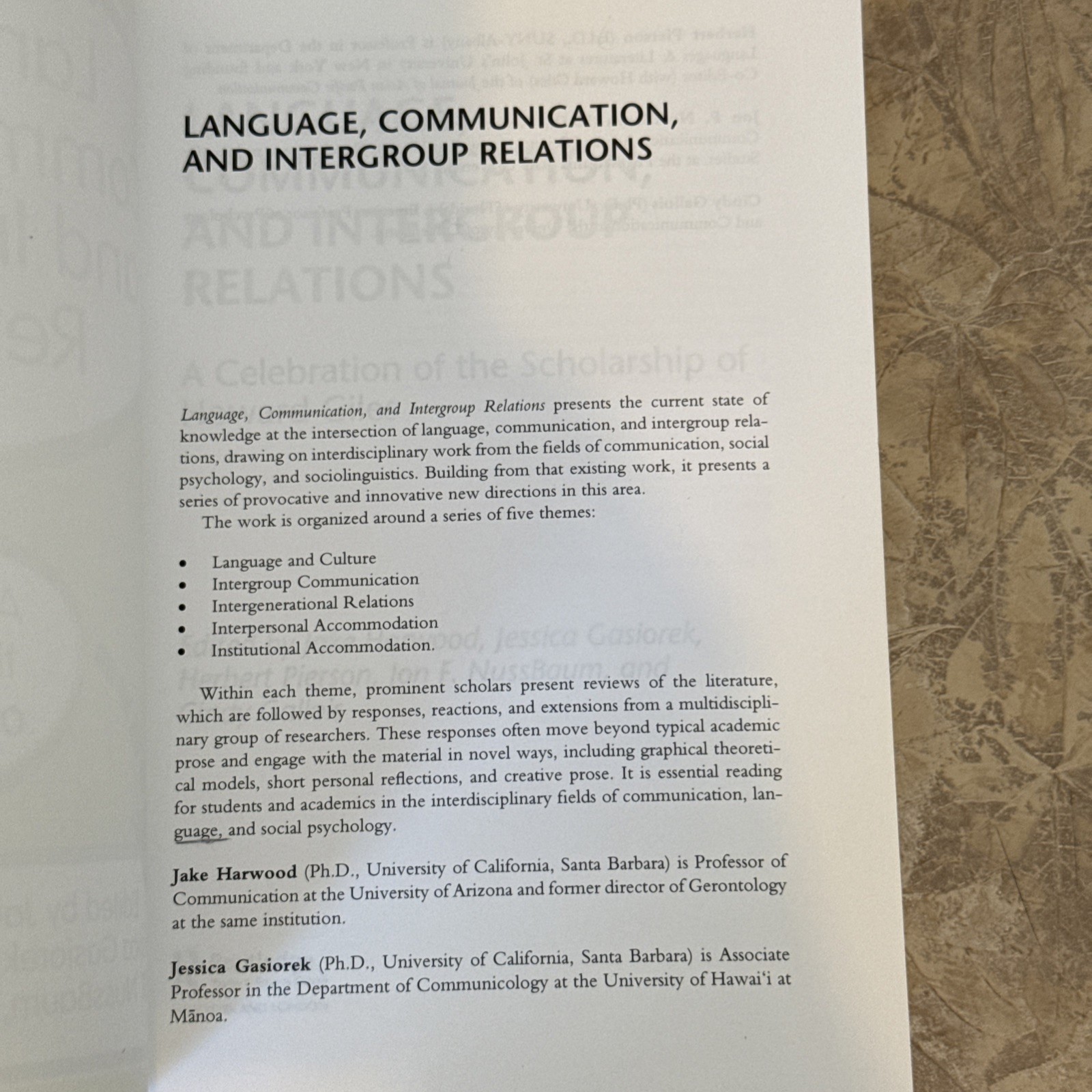 Language, Communication, and Intergroup Relations : Softcover, Very Good