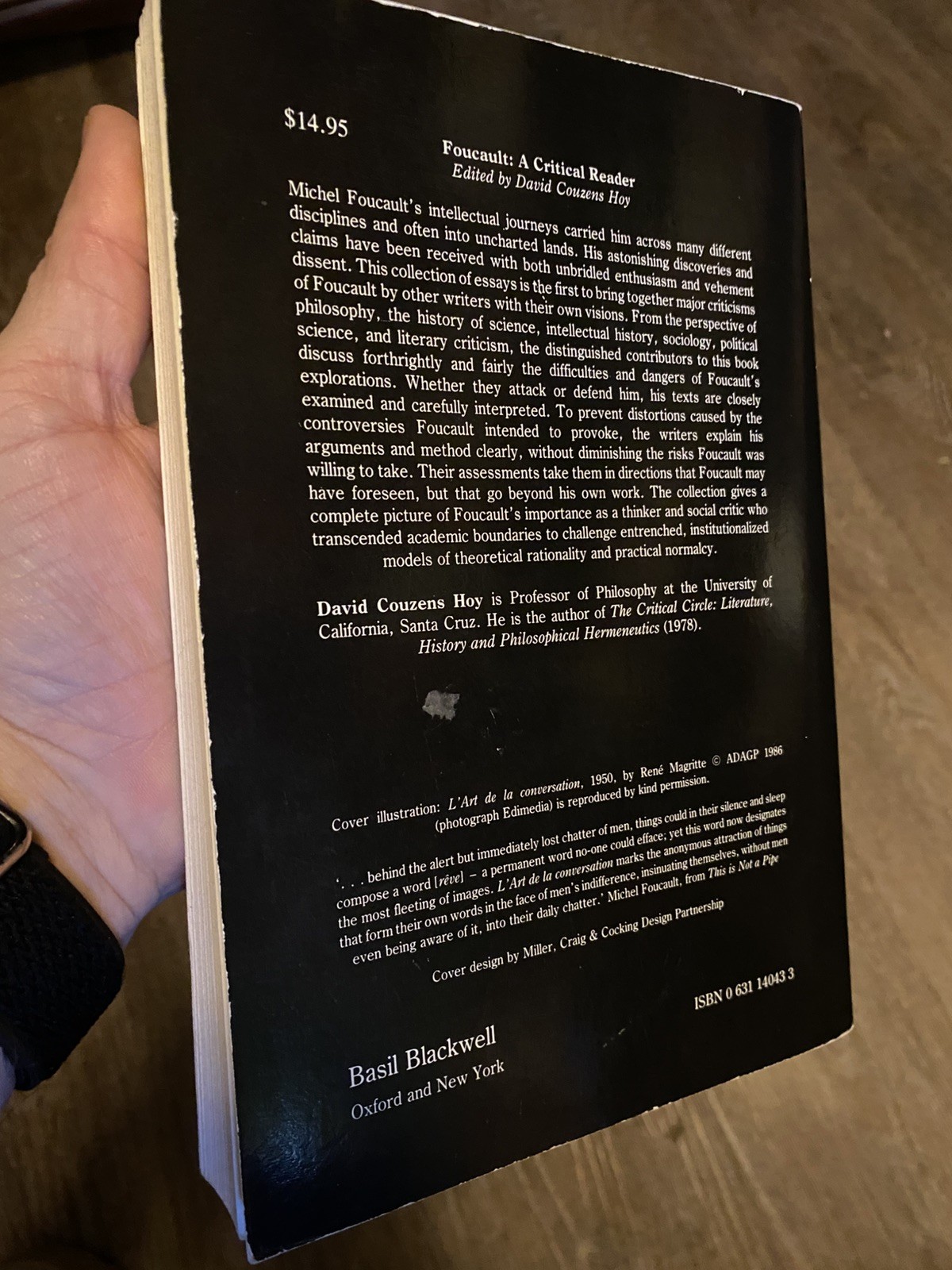 Foucault : A Critical Reader 1986 paperback VGC
