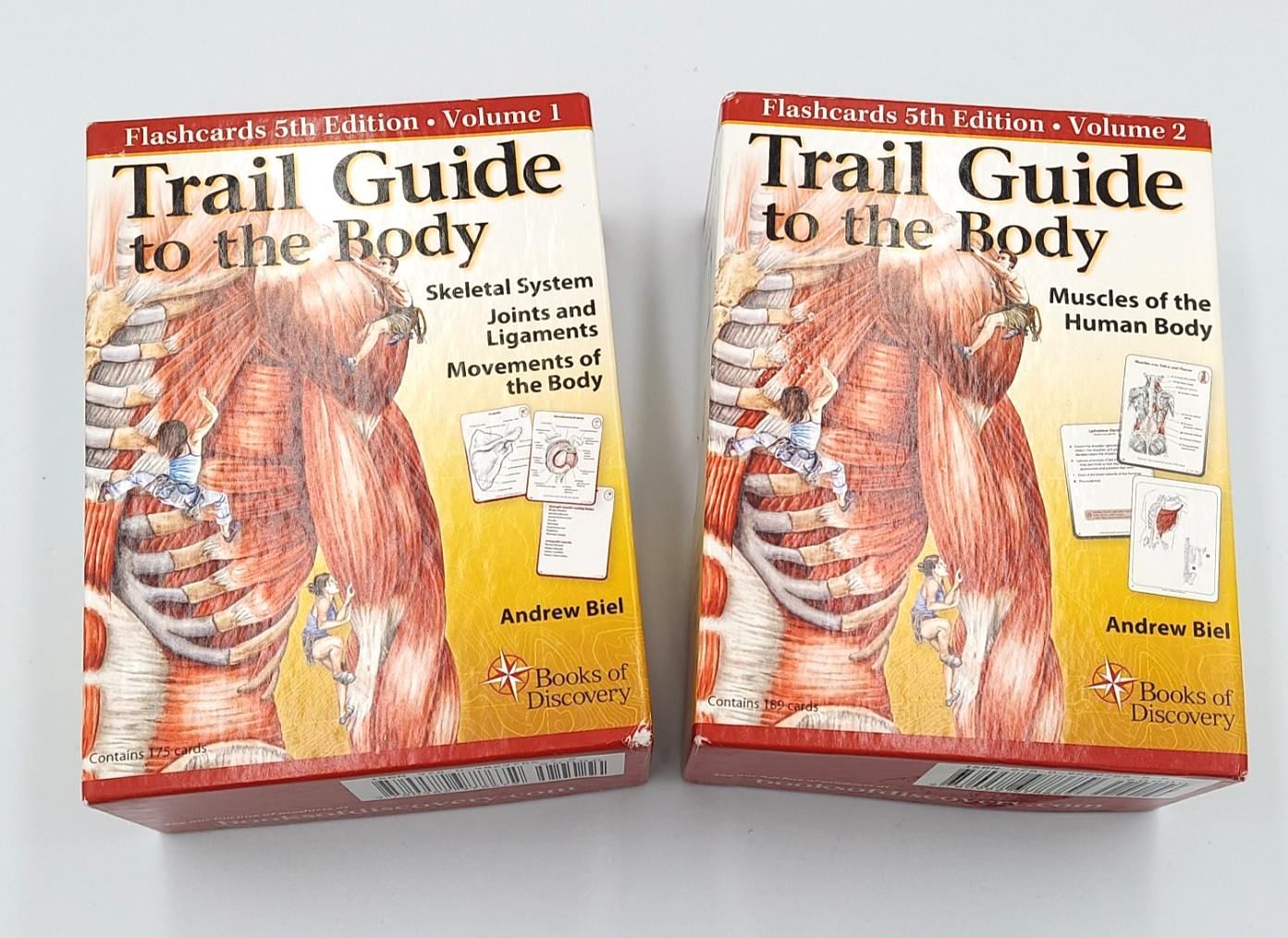 Trail Guide to the Body Flashcards 5th ed. Volume 1 & 2 by Biel pristine cards