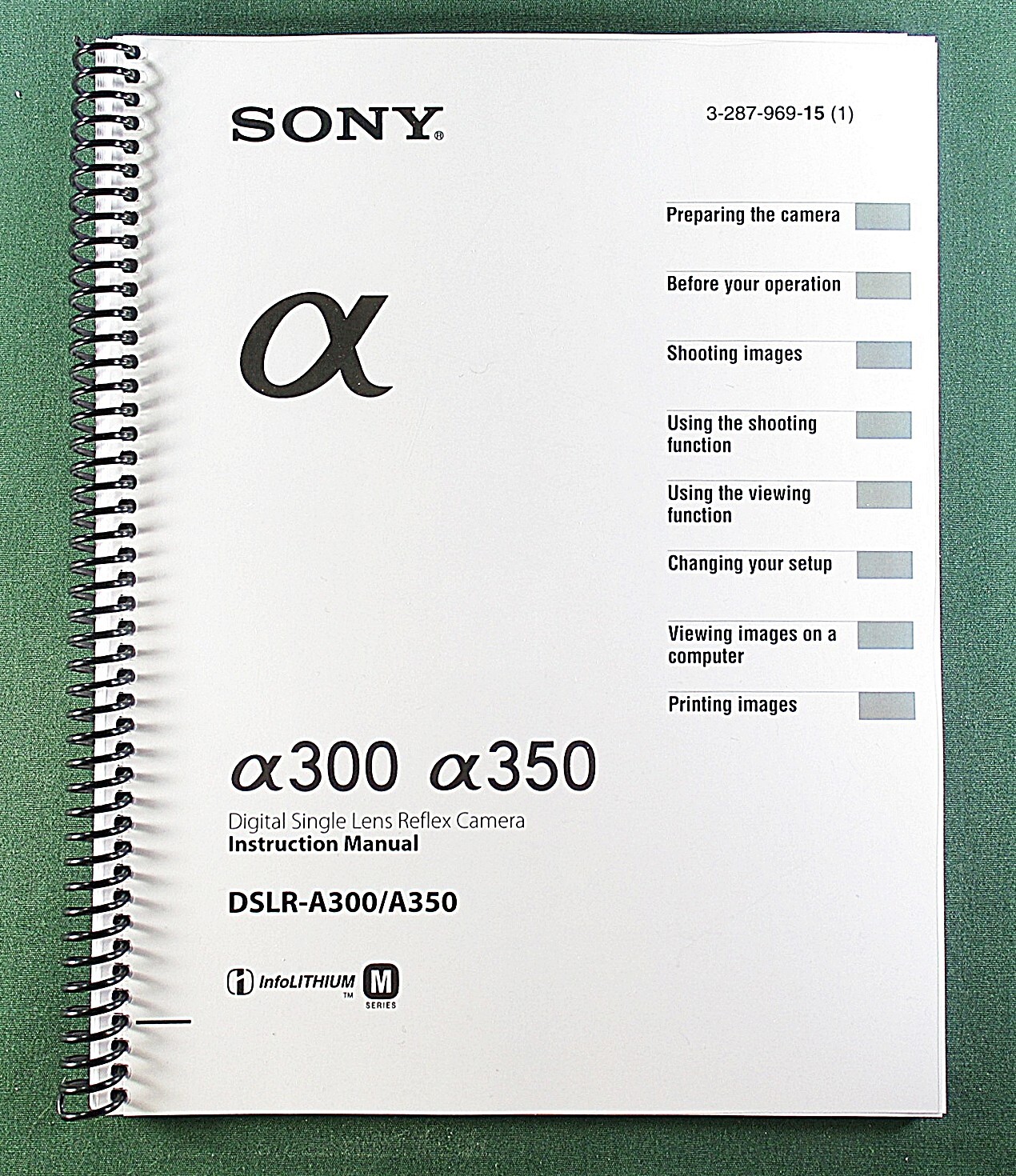 Sony DSLR-A300/A350 Instruction Manual: 167 Pages & Protective Covers!