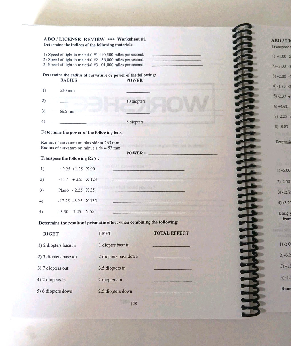 READ ABO Certification Review Book Optician Exam Prep Guide Book Only (No Video)