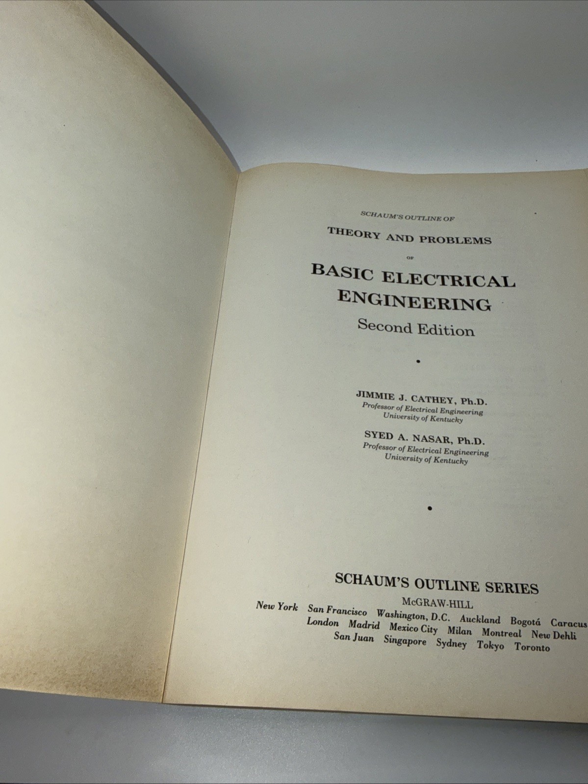 Schaum’s Outline of Basic Electrical Engineering by Syed A. Nasar and J. J….