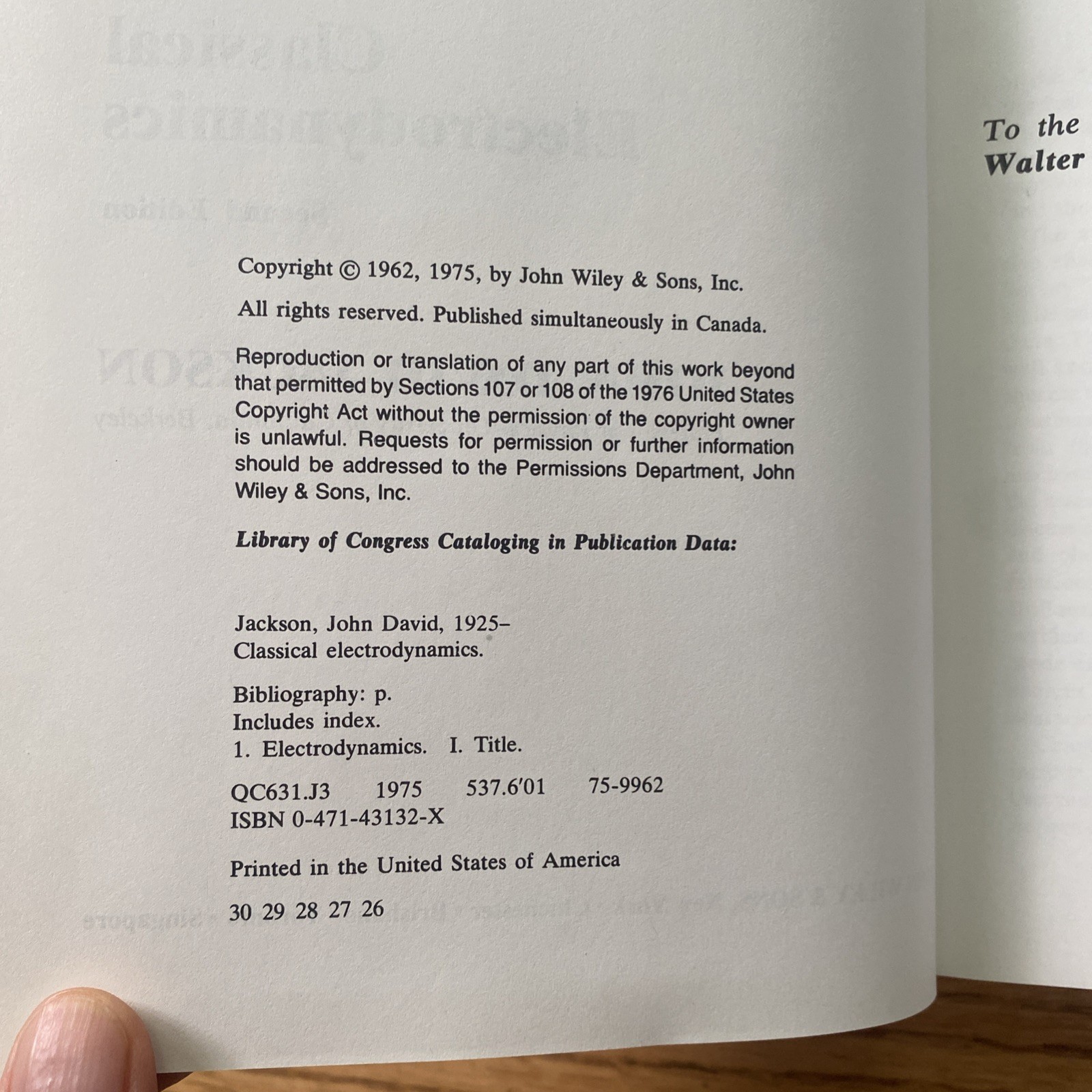 Classical Electrodynamics by John David Jackson 1975 2nd Edition Hardcover Book
