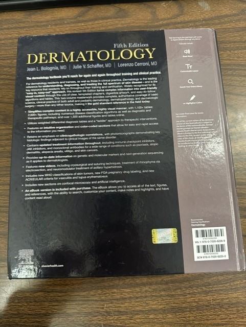 Dermatology 5th Edition VOLUME 1 ONLY Elsevier 9780702082269 w/ ACCESS CODE!