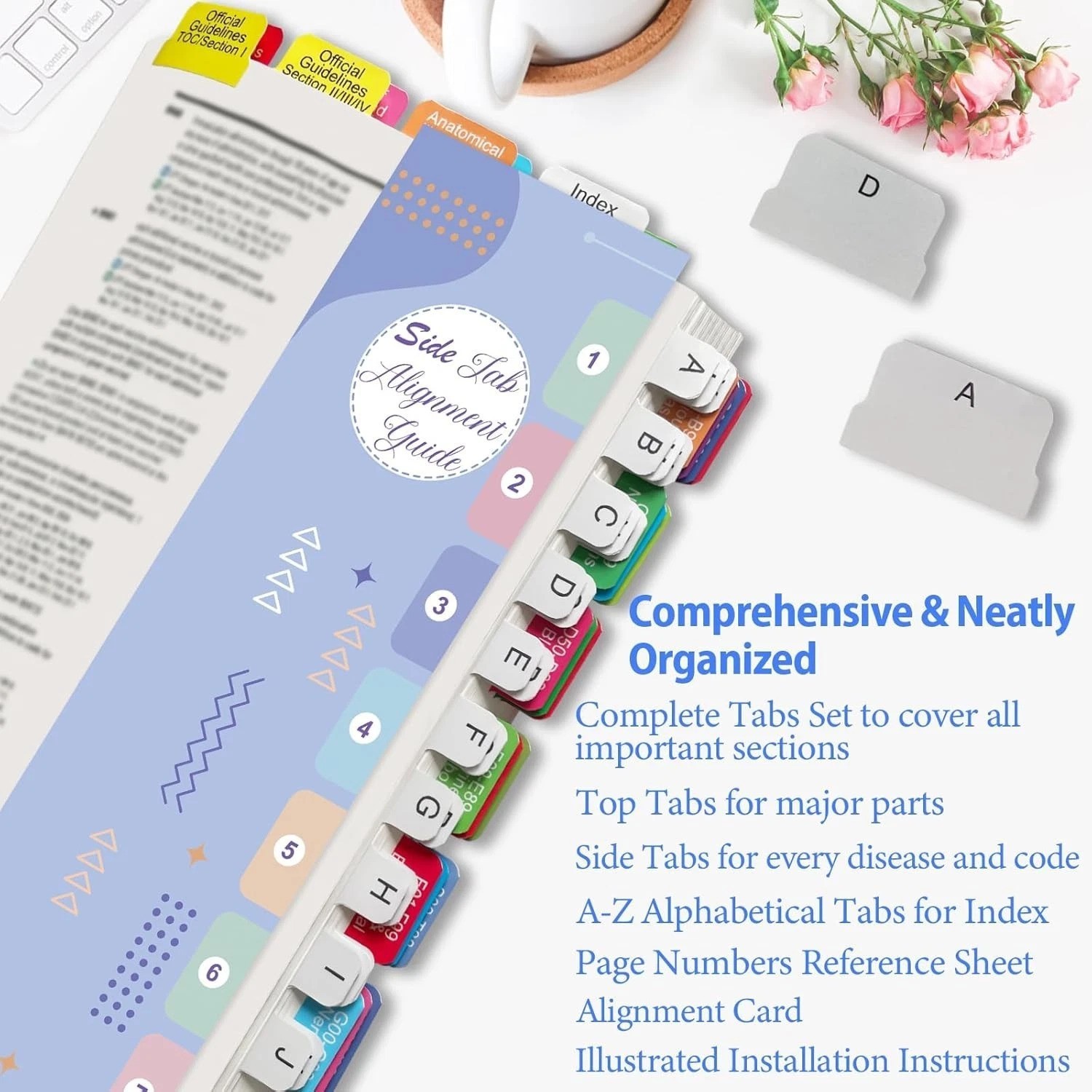 Color-Coded Index Tabs 2026 for Medical Coding Books`