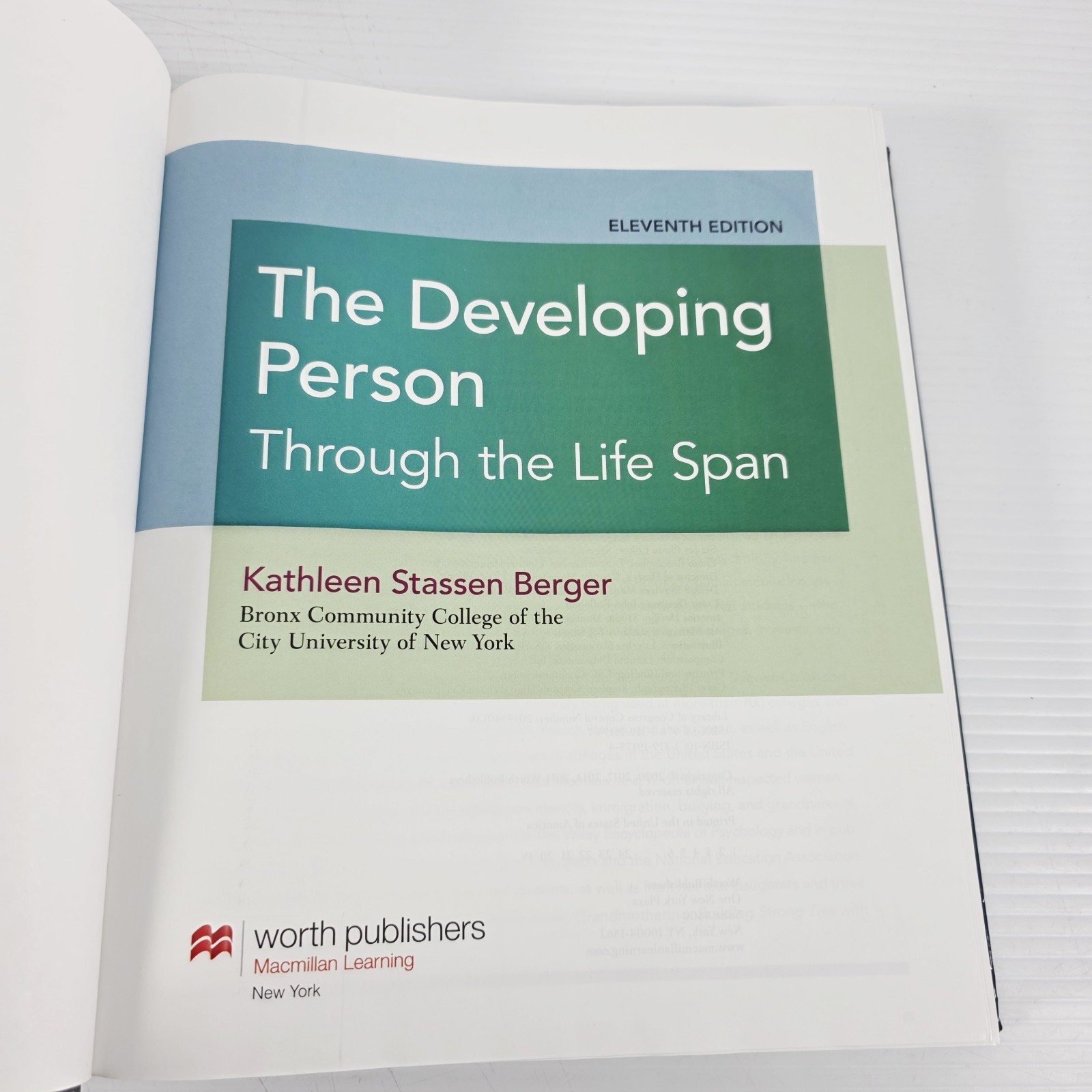 Developing Person Through the Life Span by Kathleen Stassen Berger – Hard Cover