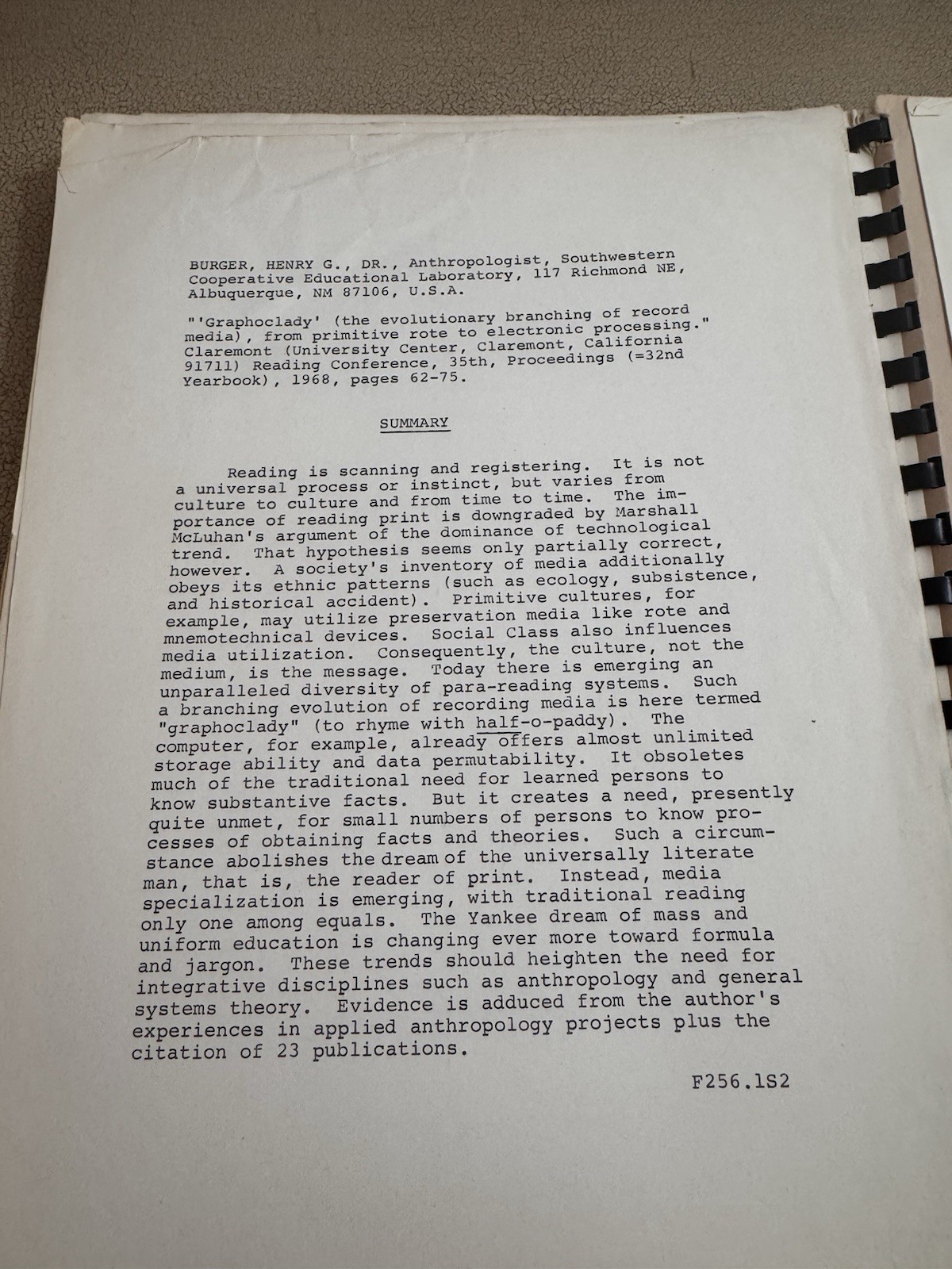 Ethno-Pedagogy Manual Cross Cultural Teaching SWCEL Albuquerque 1968 + Papers