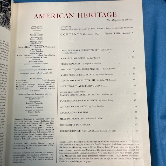 American Heritage, Hardcover Books, Apprx 100 pages each, 1970 – 1973 “YOU PICK”