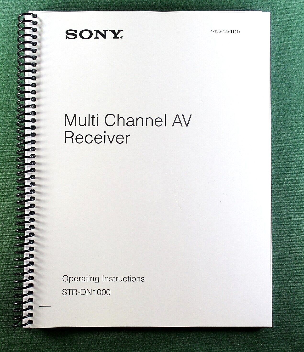 Sony STR-DN1000 Instruction Manual: 136 Pages & Protective Covers!