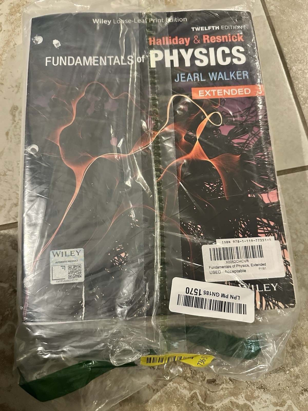 Fundamentals of Physics, Extended Loose Leaf 12th Edition Halliday Resnick Wiley