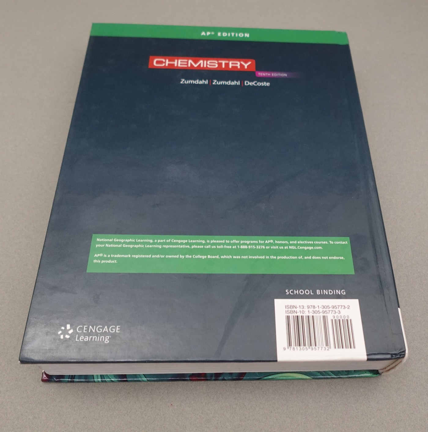 Chemistry AP Edition 10th Hardcover by Zumdahl Textbook