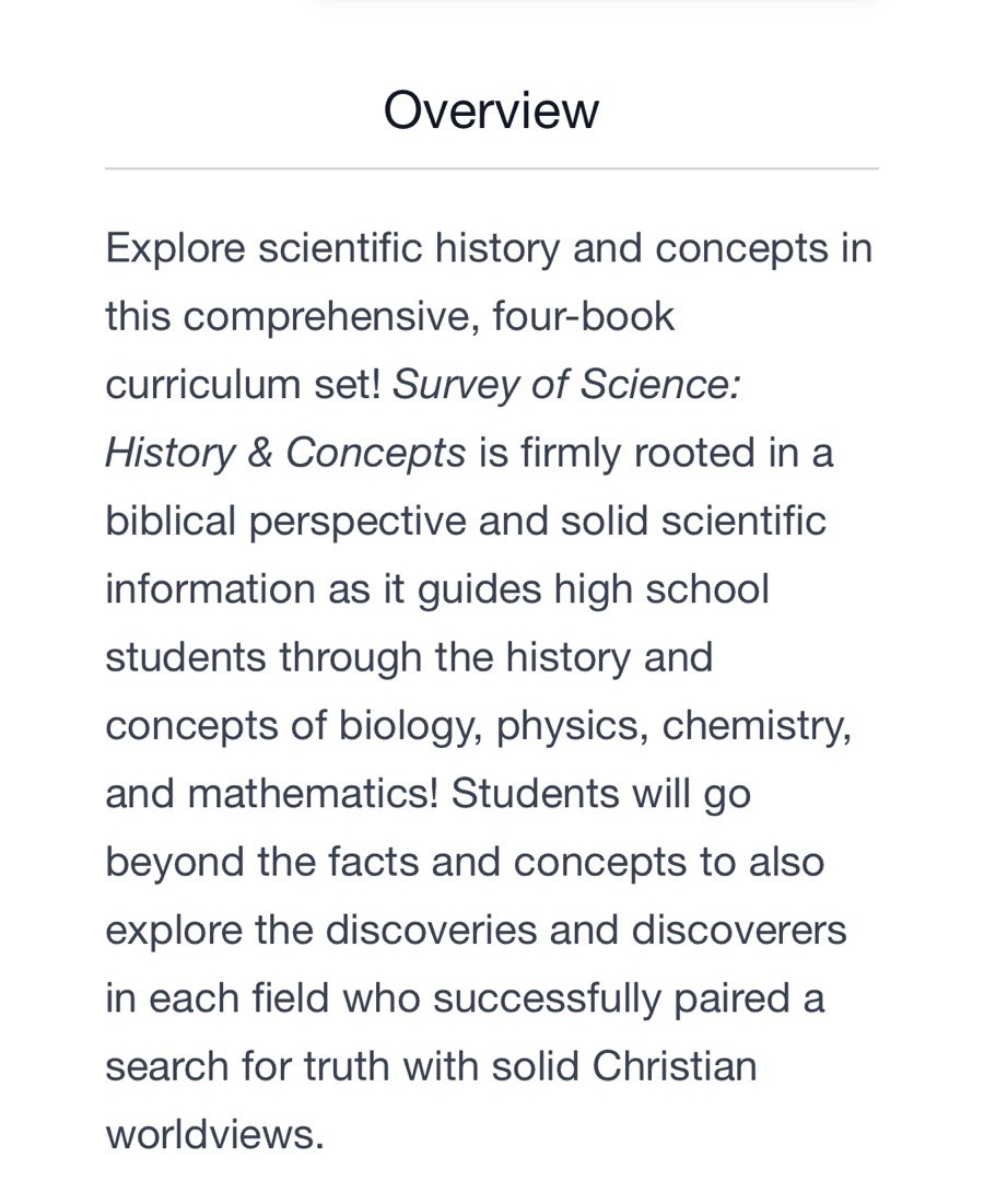 Survey of Science History & Concepts High School Curriculum Set Master Books