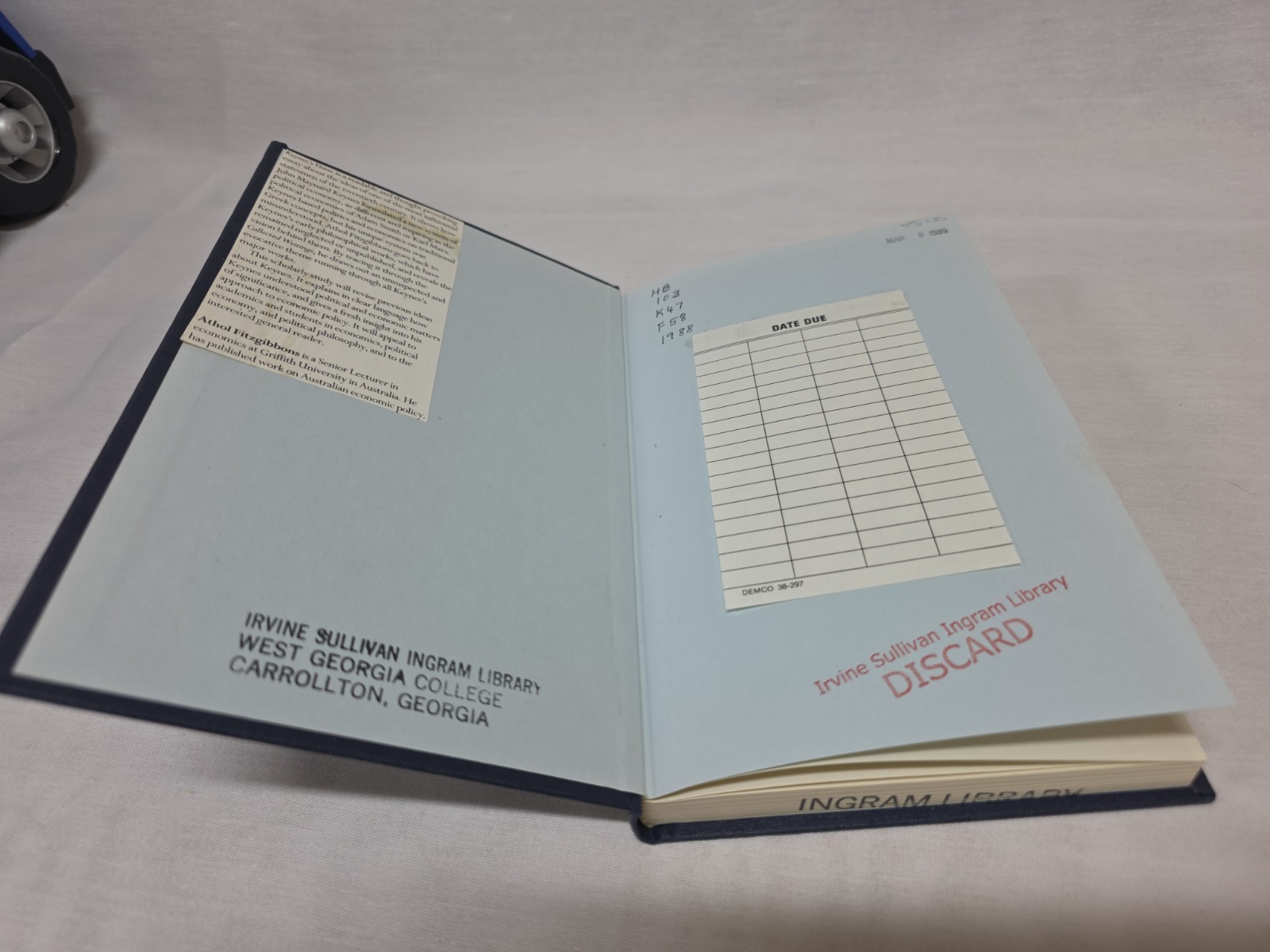 Keynes’s Vision: A New Political Economy (Clarendon) By Fitzgibbons Ex-Library