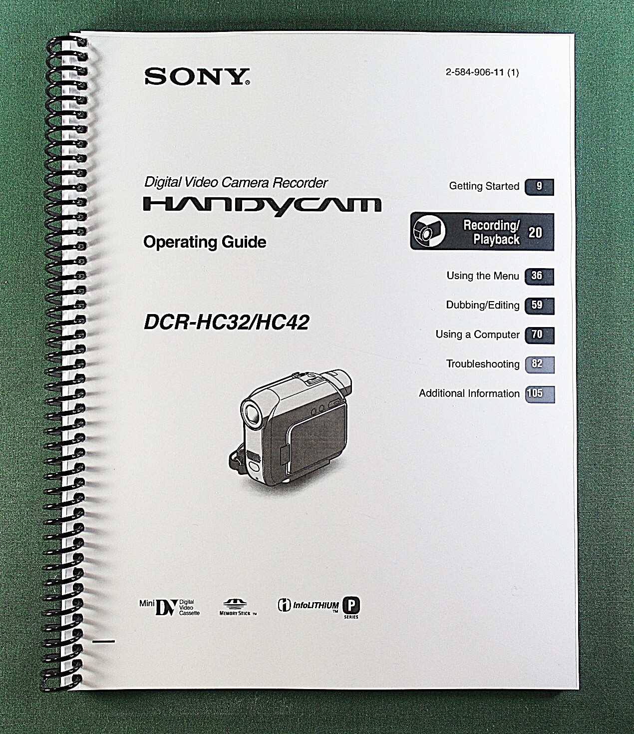 Sony DCR-HC32/HC42 Instruction Manual: 123 Pages & Protective Covers!