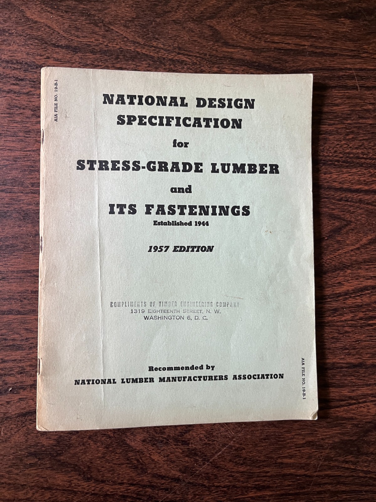 Vintage National Design Specification for Stress-Grade Lumber and.. 1957 Edition