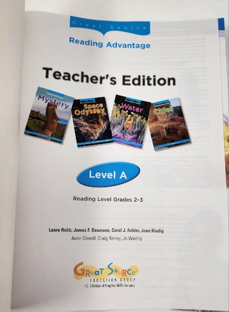 Great Source Reading Advantage Level A Grades 2-3, Teacher’s Edition Guide