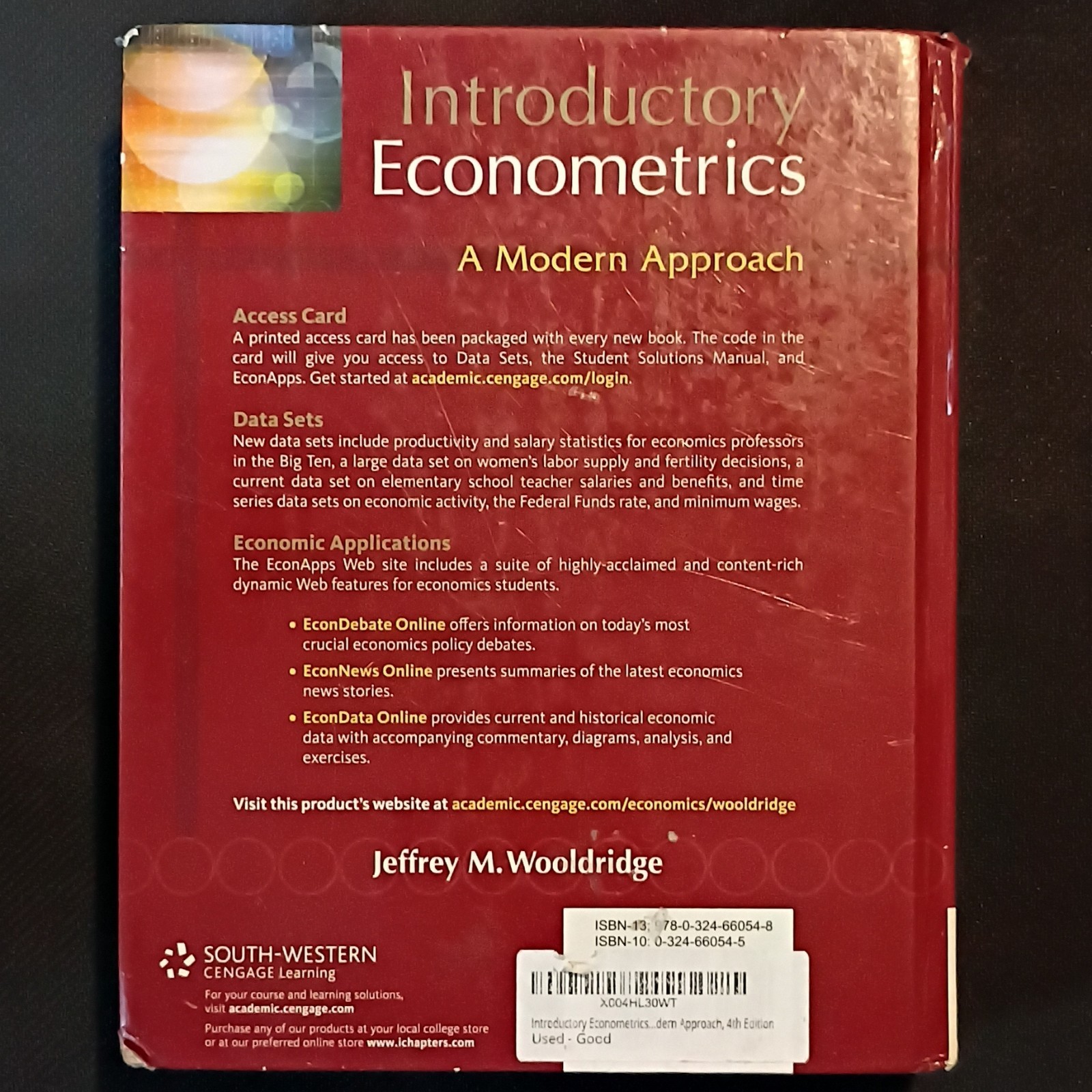 Introductory Econometrics 4th Ed Jeffrey Wooldridge Hardcover Cengage