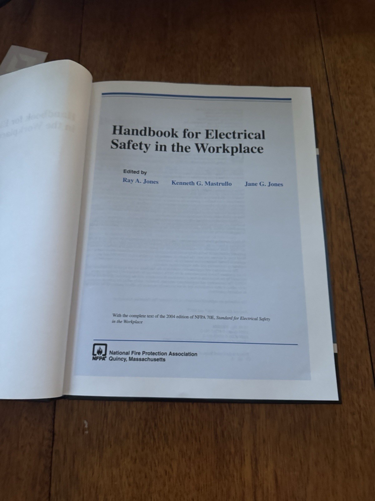 NFPA 70E Handbook for Electrical Safety in the Workplace Ray Jones NEW HARDBACK