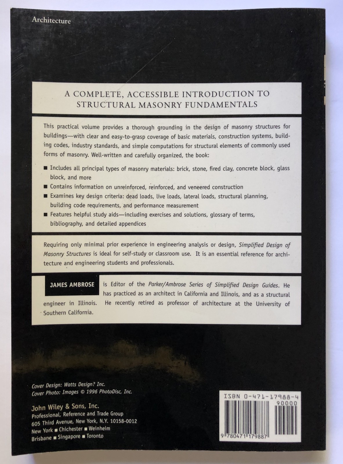 SIMPLIFIED DESIGN of Masonry Structures (1991) James Ambrose TPB