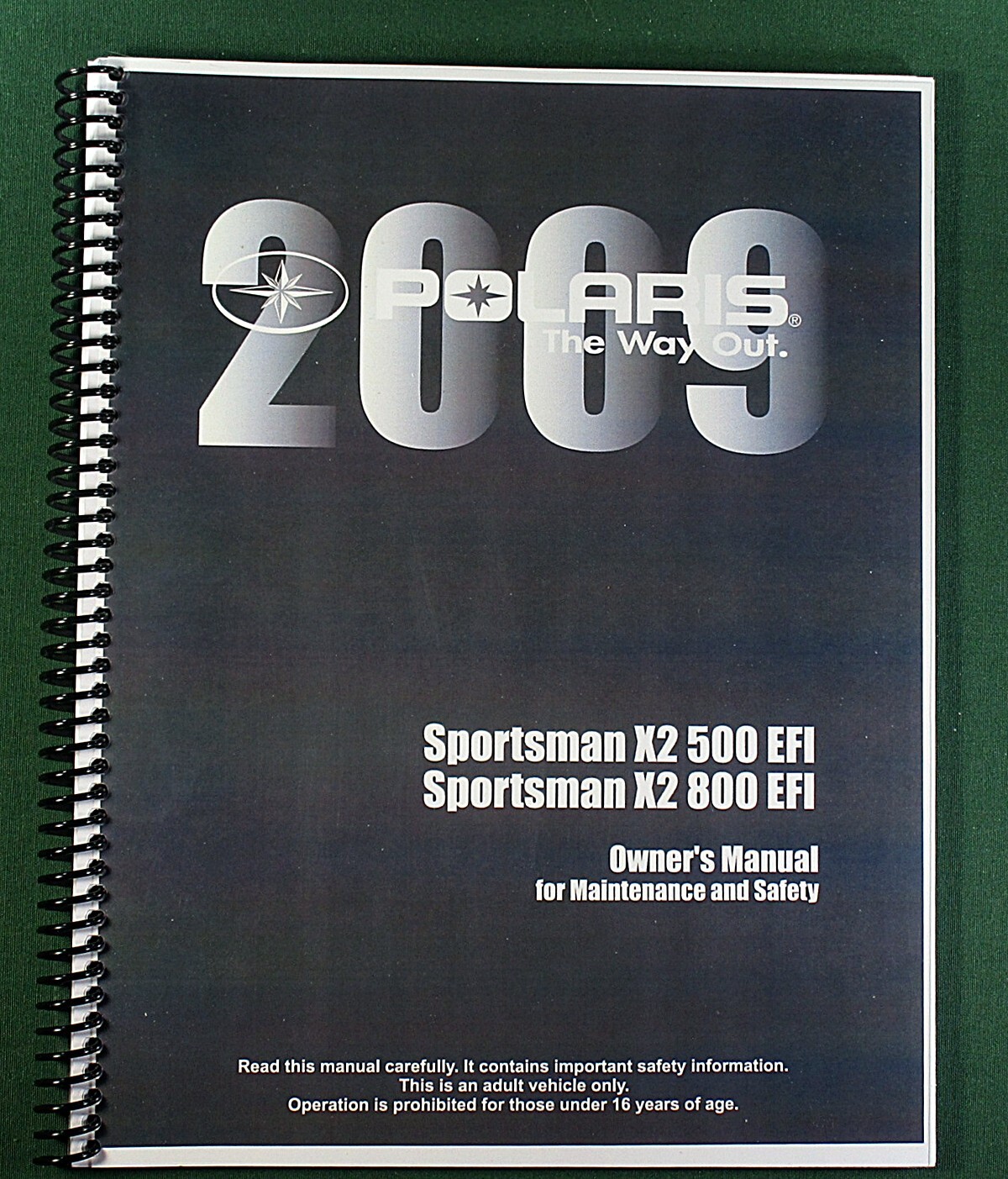 2009 Polaris Sportsman X2 800 EFI ATV Owner’s Manual: 148 Pages & Clear Covers!