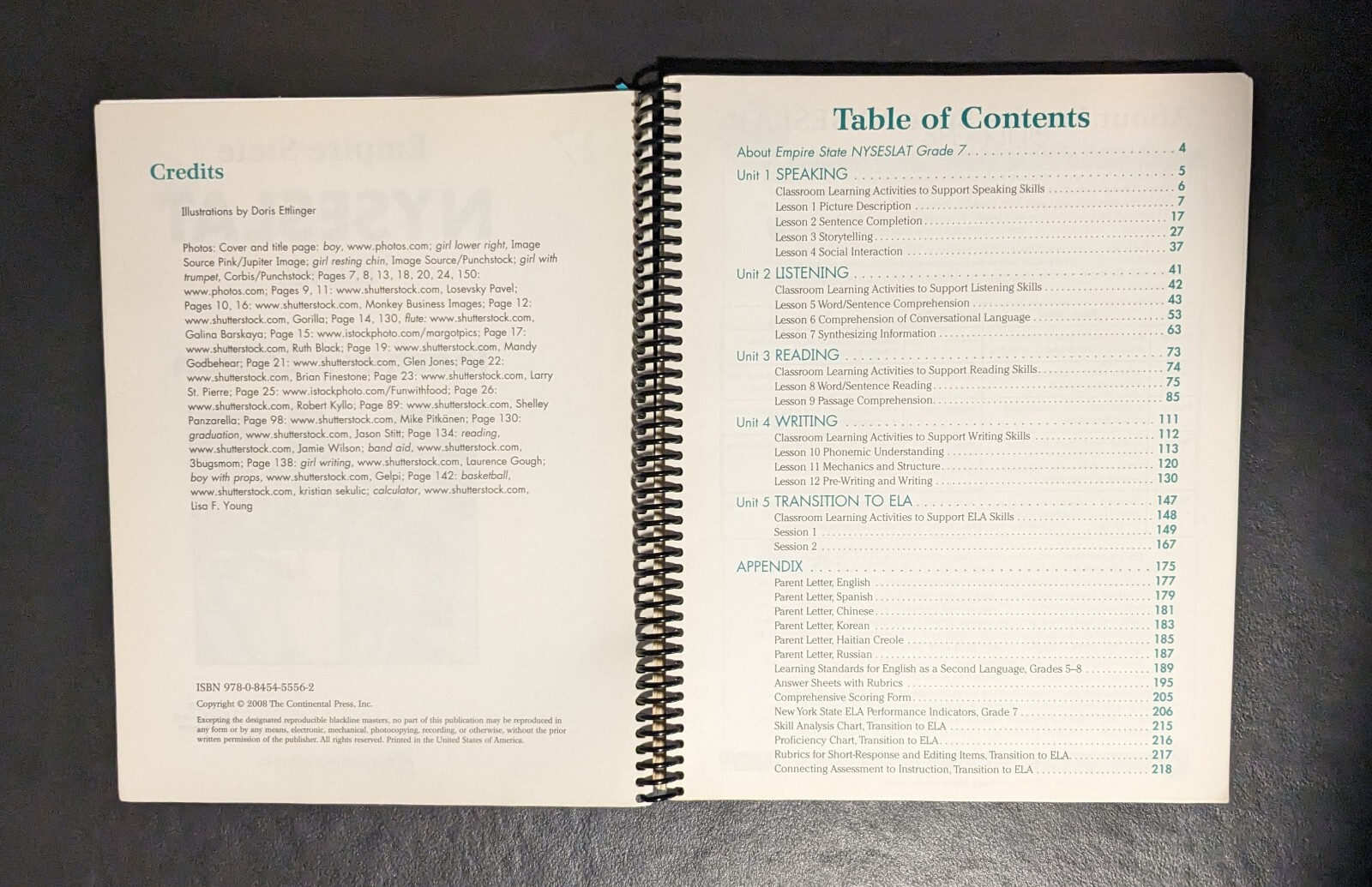 Continental Press Empire State NYSESLAT ESL/ELL Teacher’s Edition Grade 7