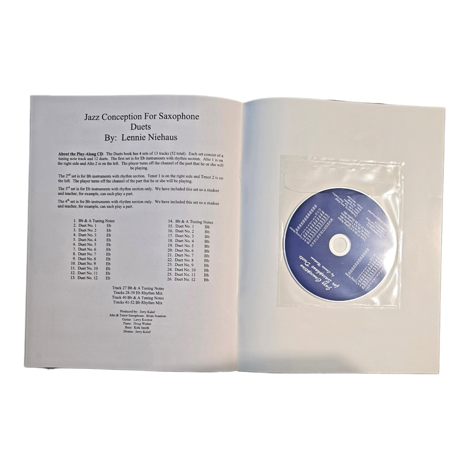 Jazz Conception For Saxophone Duets w/CD – by Lennie Niehaus