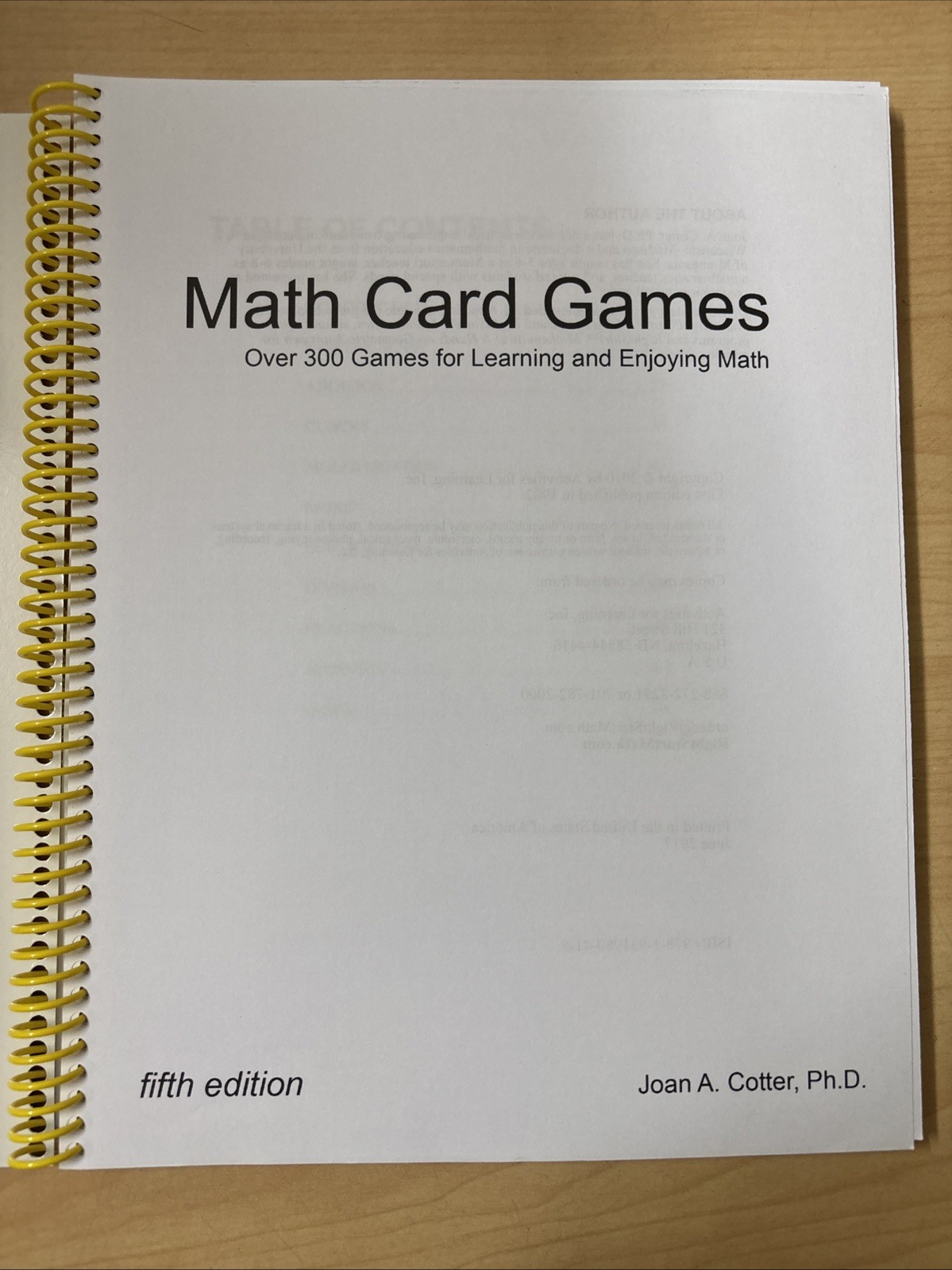 RightStart Math Card Games Joan A. Cotter 5th Edition W/ BRAND NEW CD NO WRITING