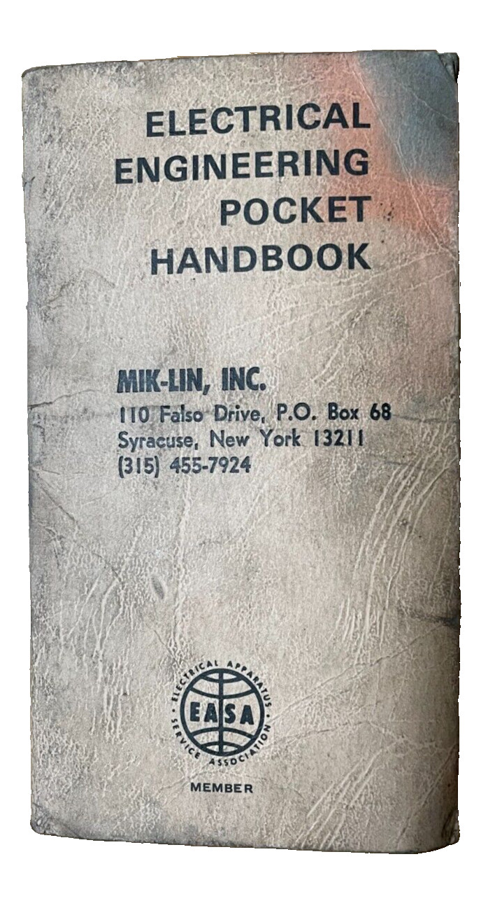 Vintage 1980s Electrical Engineering Pocket Handbook, Mik-Lin, Inc. EASA Member