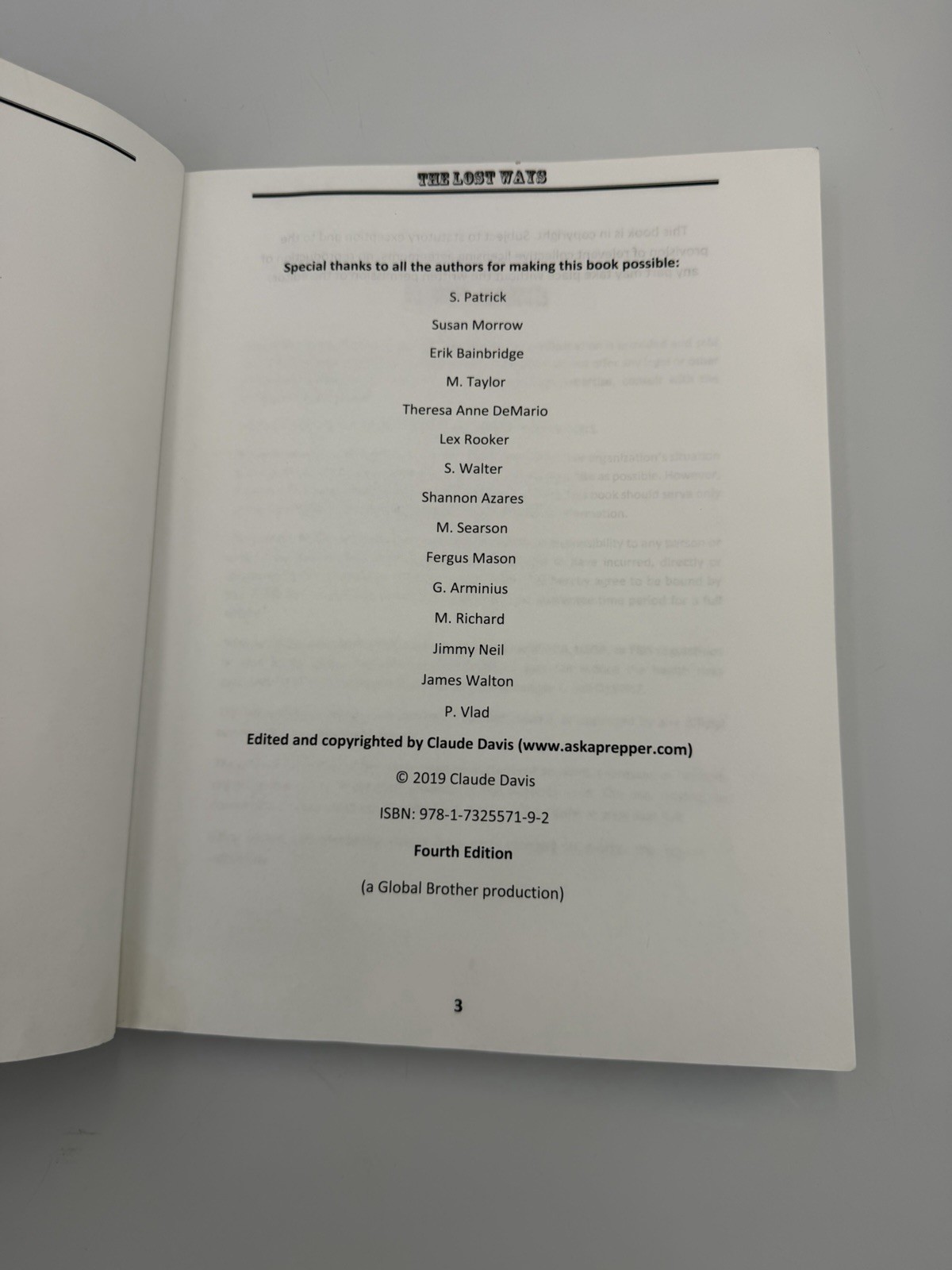 The Lost Ways Survival Guide Book Fourth Edition Prepper Homesteading Paperback