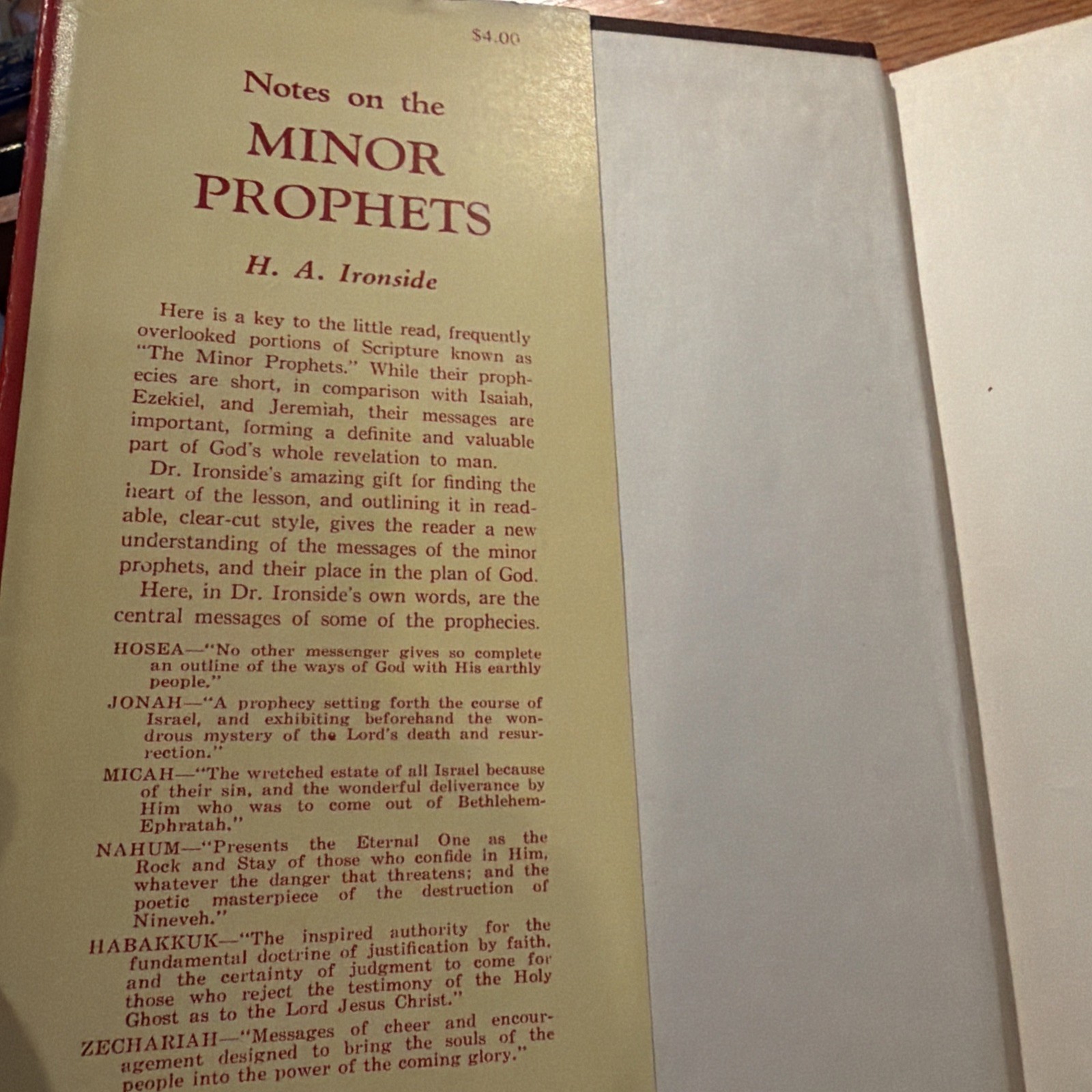 Notes on The Minor Prophets: H.A. Ironside Sixth Edition 1955 with Dust Cover