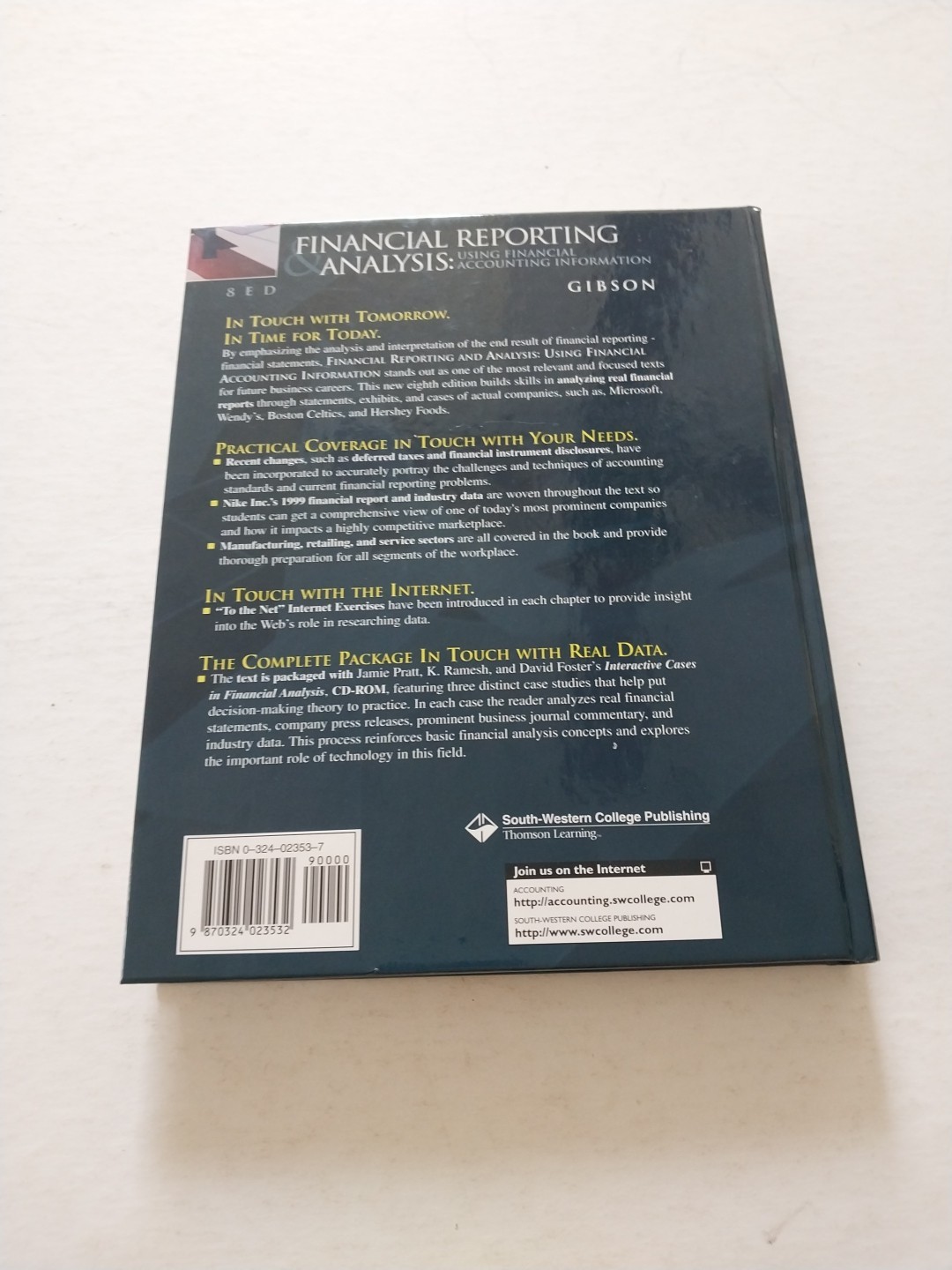 Financial Reporting and Analysis: – Hardcover, by Gibson Charles H. – New g