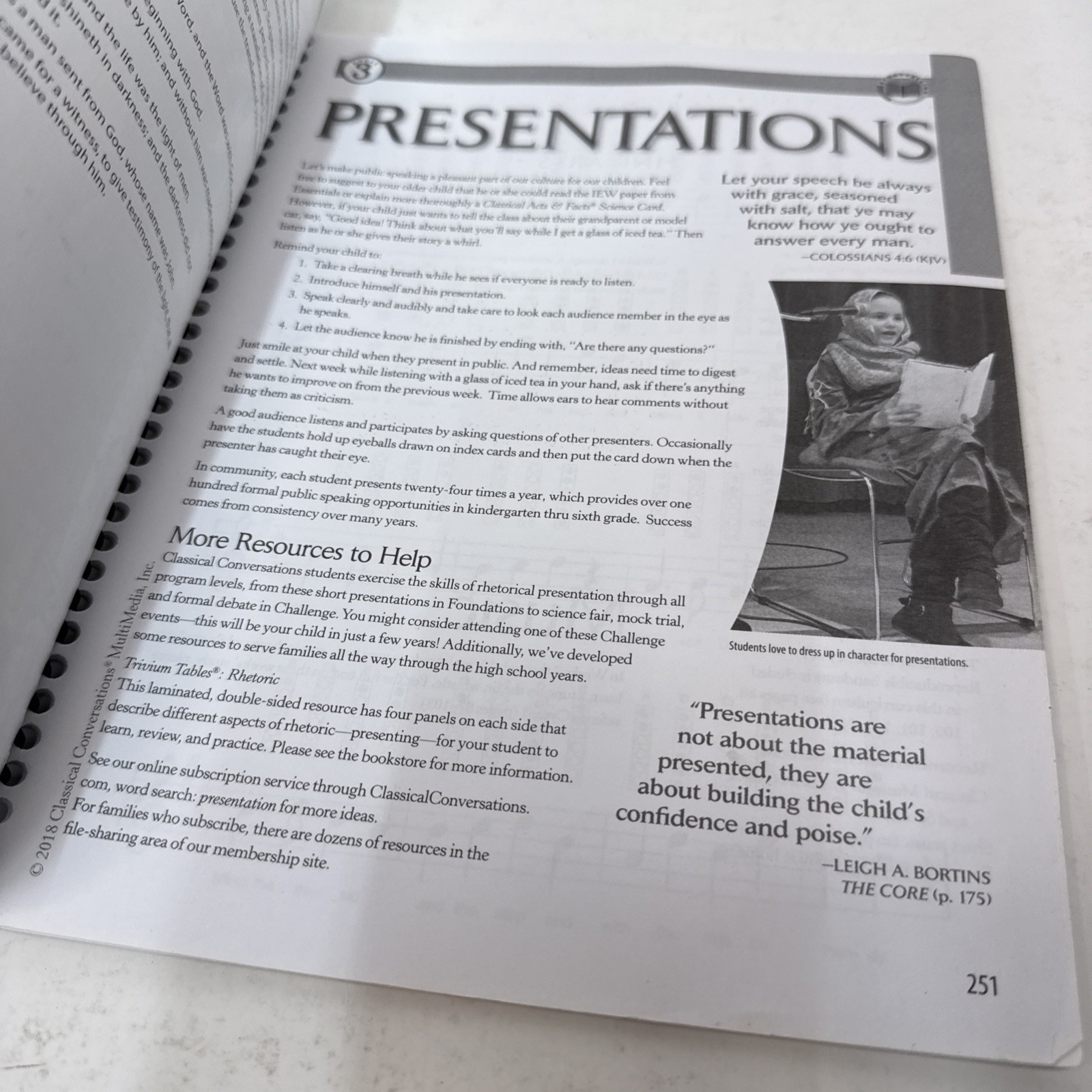 Classical Conversations Foundations Curriculum Spiral Fifth Edition CC – Used