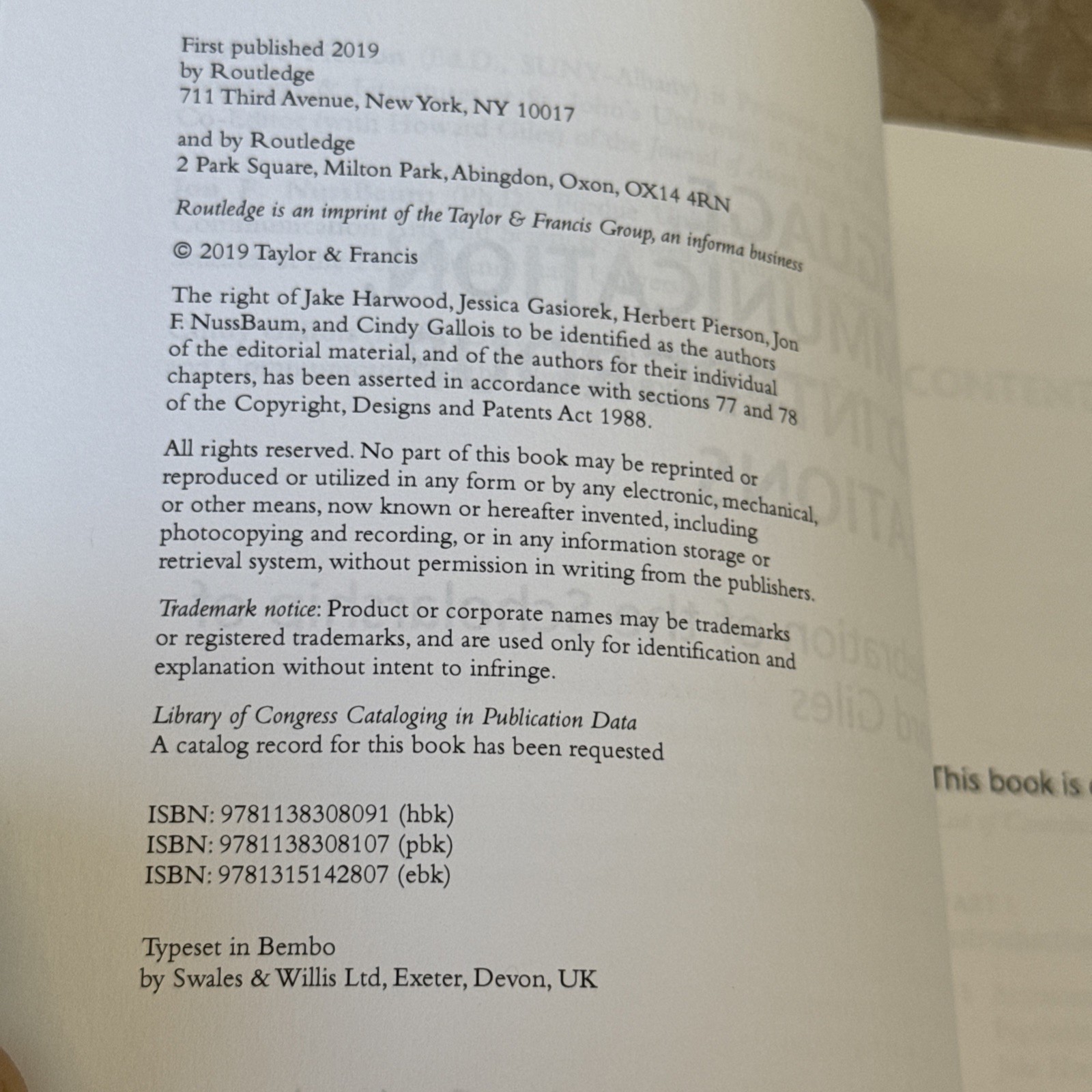 Language, Communication, and Intergroup Relations : Softcover, Very Good