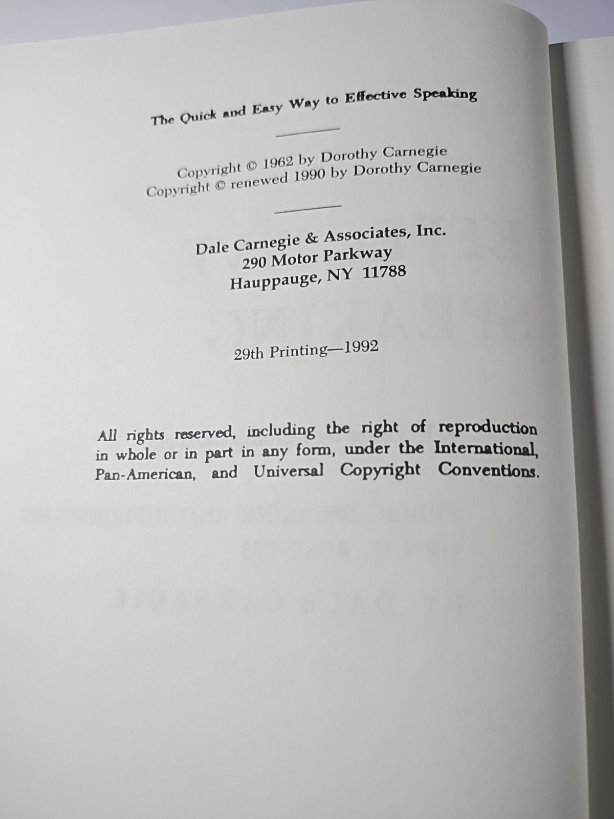 The Quick and Easy Way to Effective Speaking by Dale Carnegie W/Golden Book