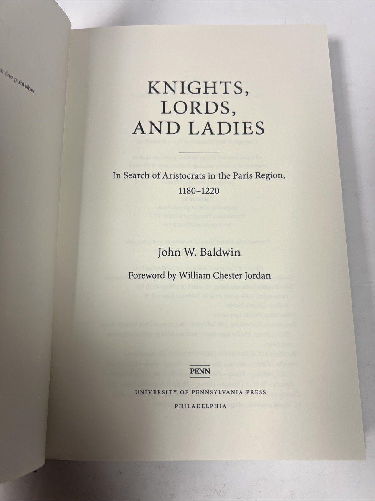 Knights, Lords, and Ladies: In Search of Aristocrats in the Paris Region, 1180