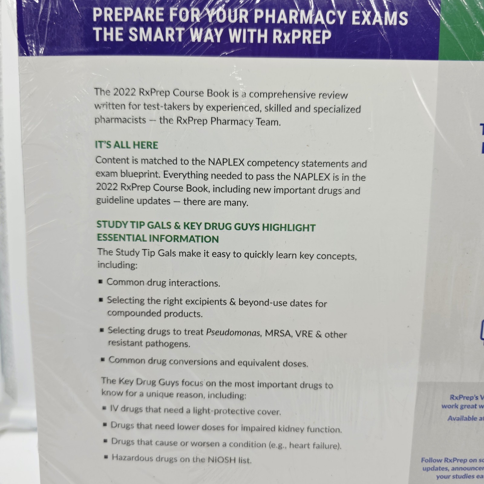2022 NAPLEX Course Book RxPrep UWorld Pharmacy Exam Study Guide Sealed