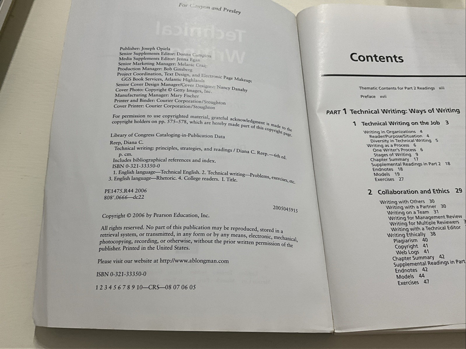 Technical Writing : Principles, Strategies, and Readings by Diana Reep