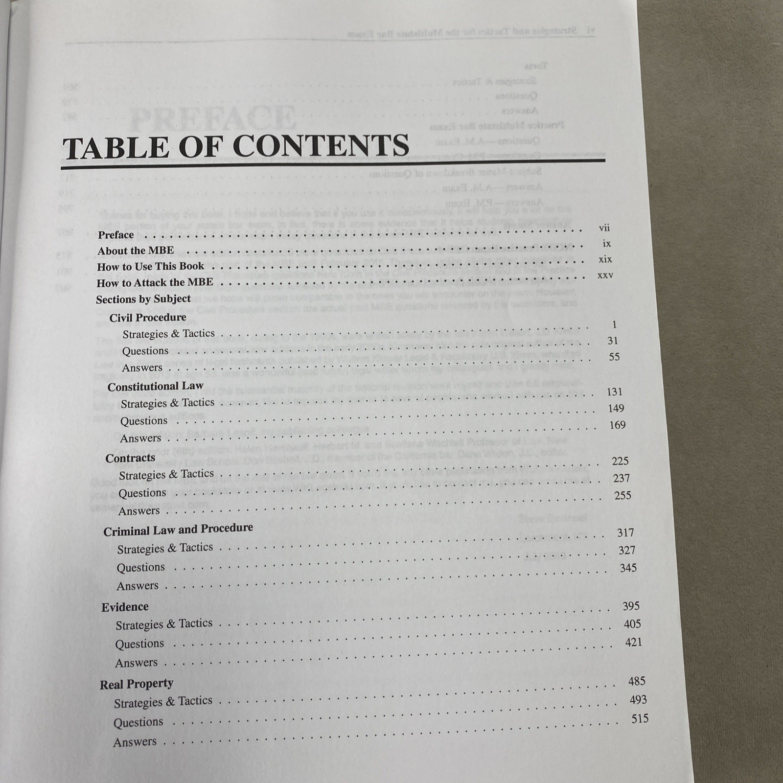 Strategies & Tactics for the MBE (Bar Review), USED-Very Good, Steven Emanuel