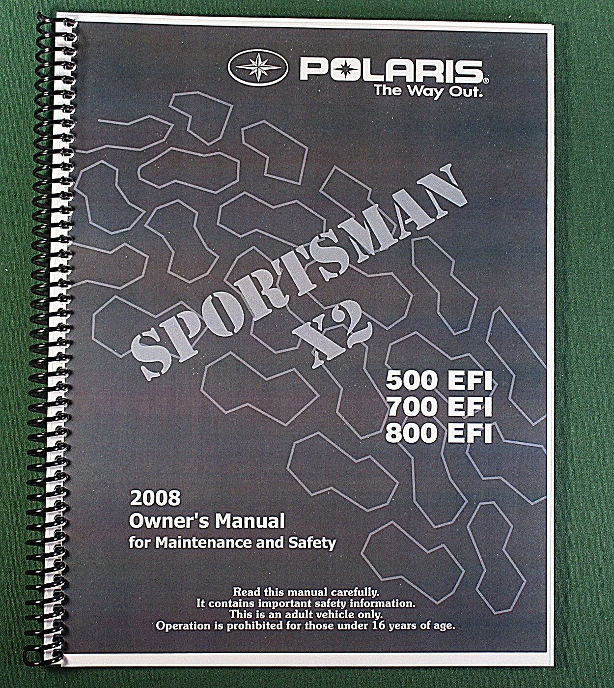 2008 Polaris Sportsman X2 800 EFI Owner’s Manual: 163 Pages & Protective Covers!
