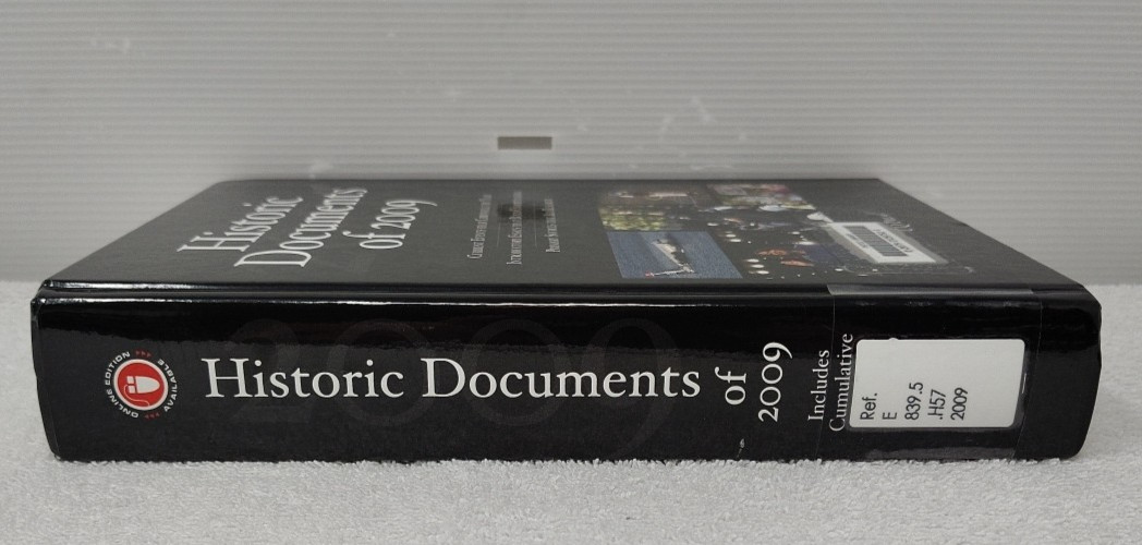 Historic Documents of 2009 Hardcover CQ Press Used Ex-Lib