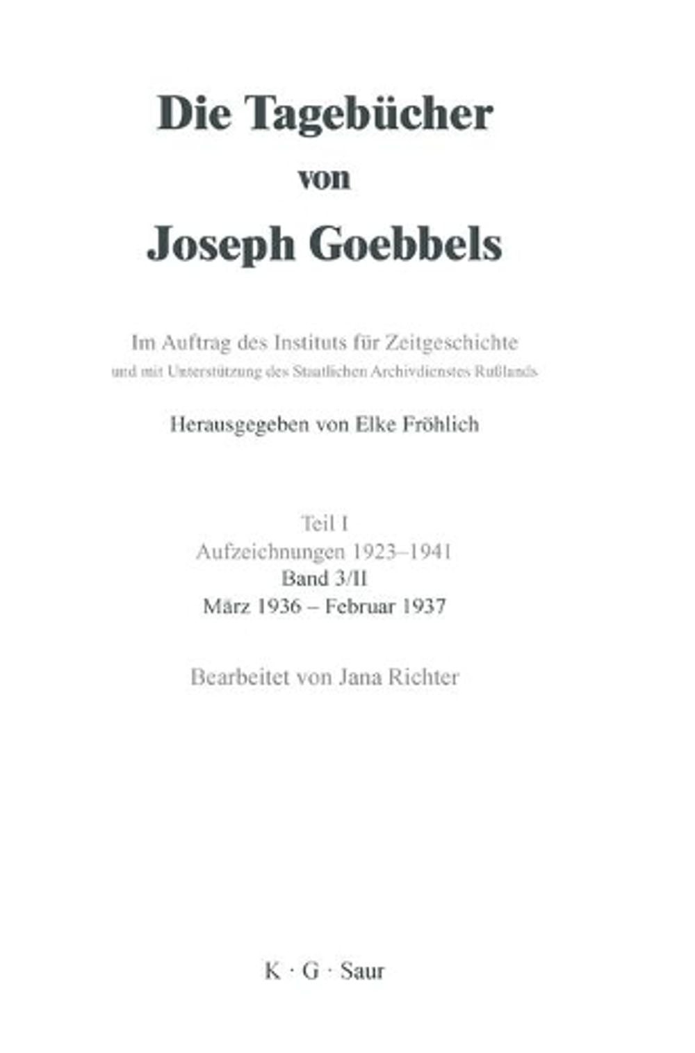 Mrz 1936 – Februar 1937 by Jana Richter (German) Hardcover Book