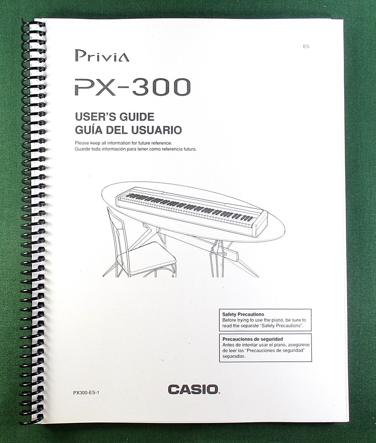 Casio PX-300 Instruction Manual: 37 Pages Coil Bound & Protective Covers!