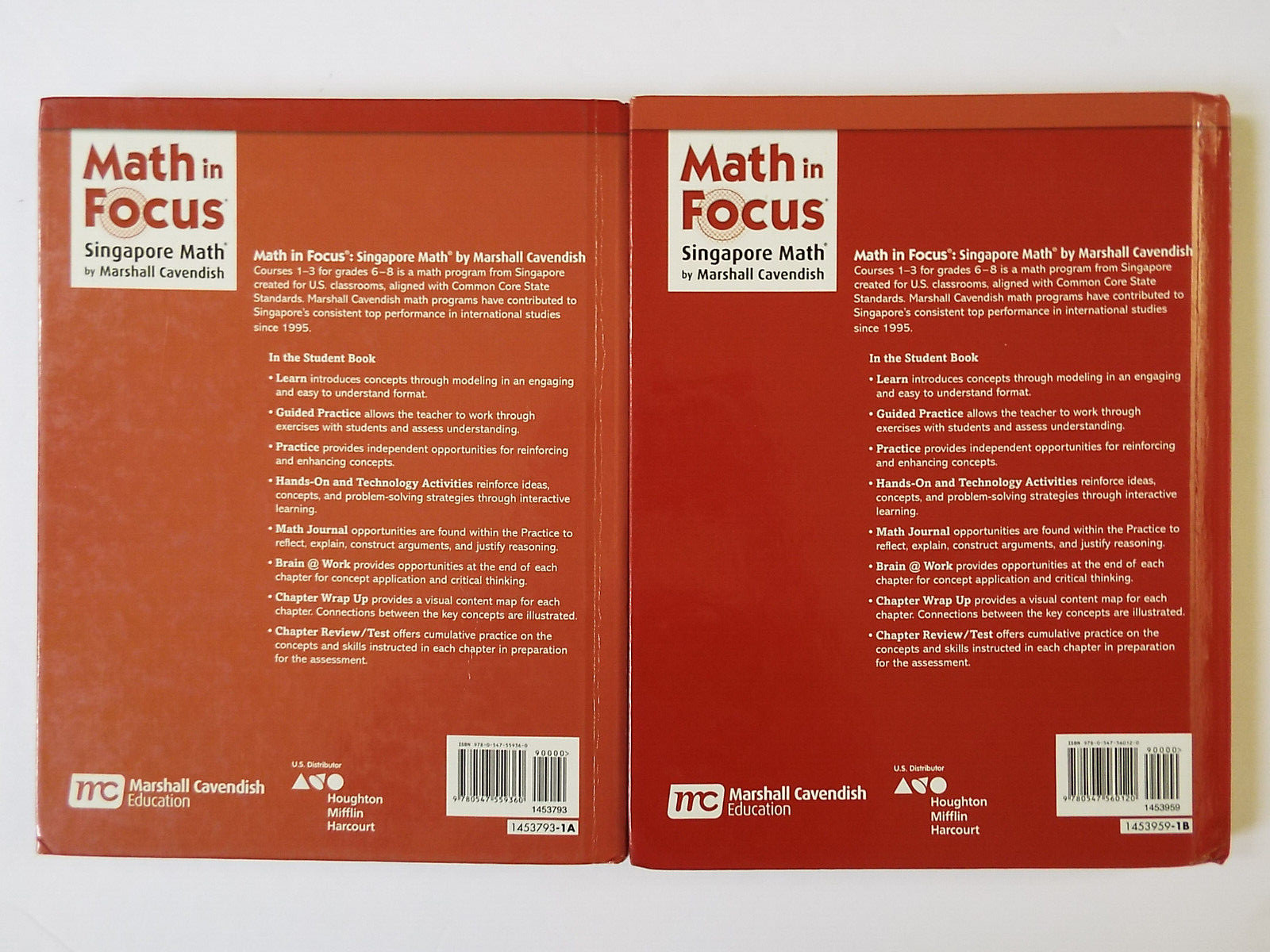 Lot 2 Math in Focus The Singapore Approach Grade 2 2A & 2B Student Textbooks